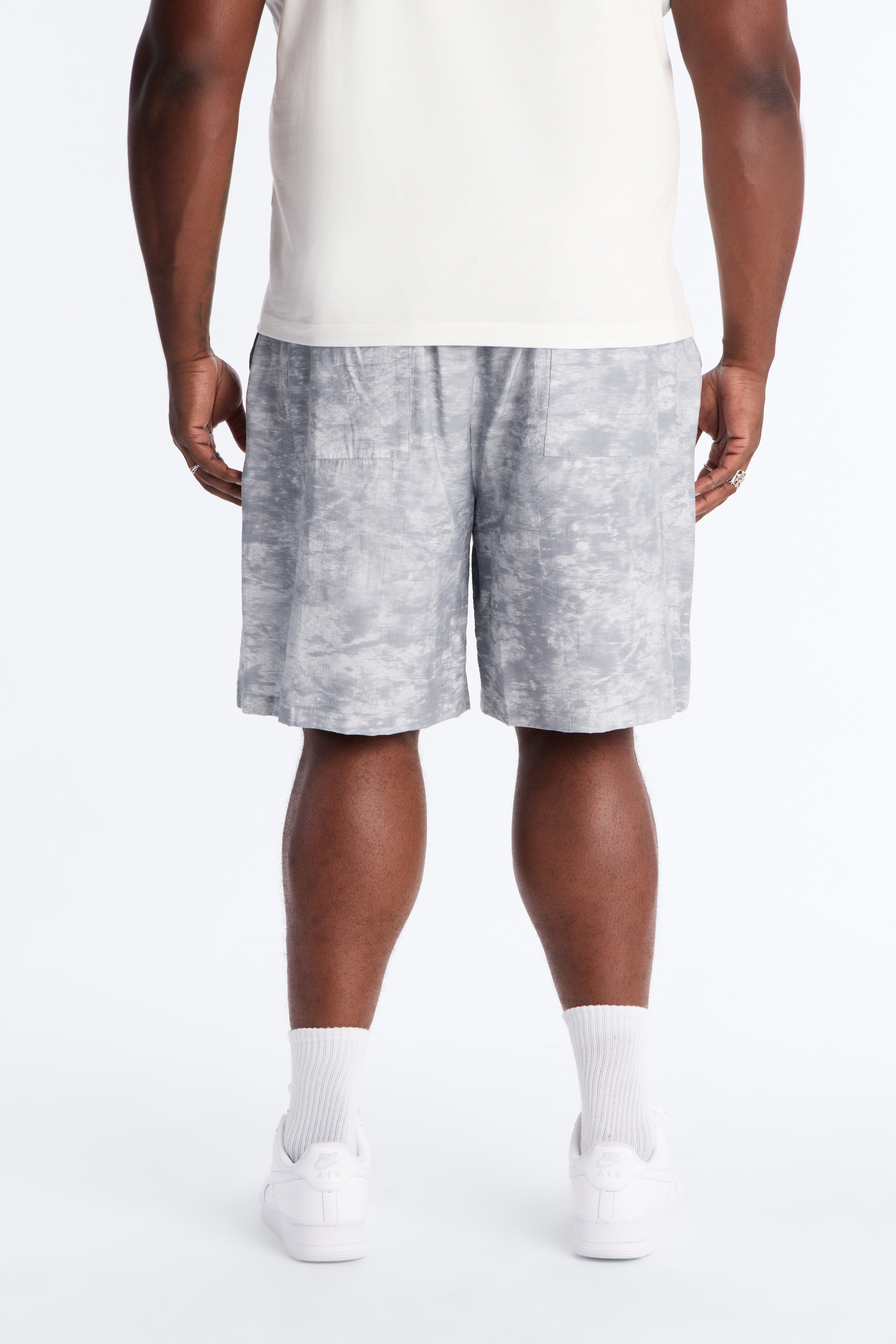 Marble Wash Relaxed Short - Grey/combo