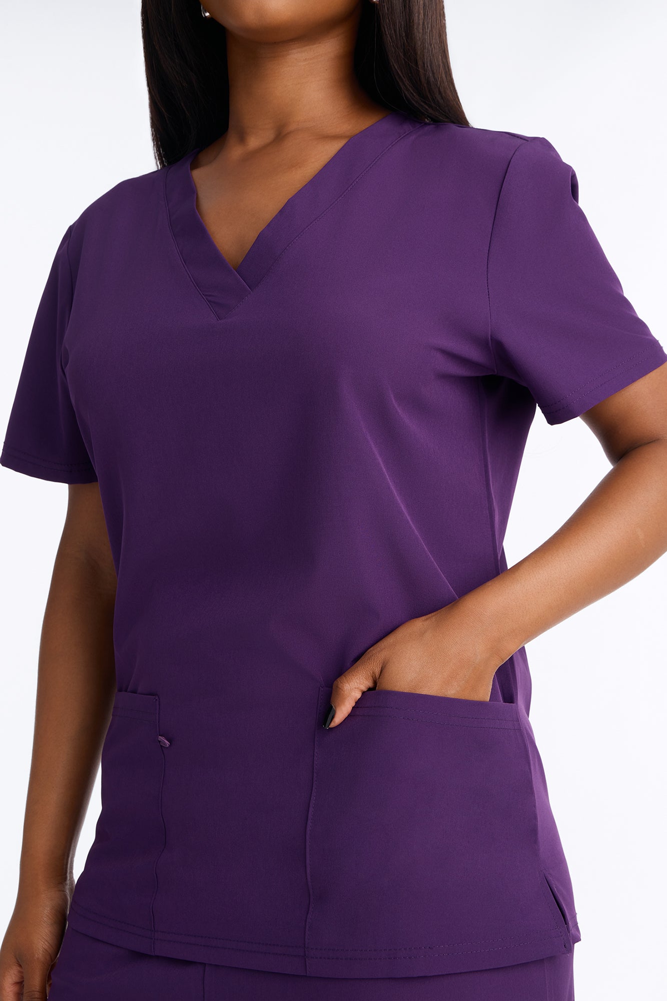 On Call Stretch Uniform Scrub Set - Eggplant