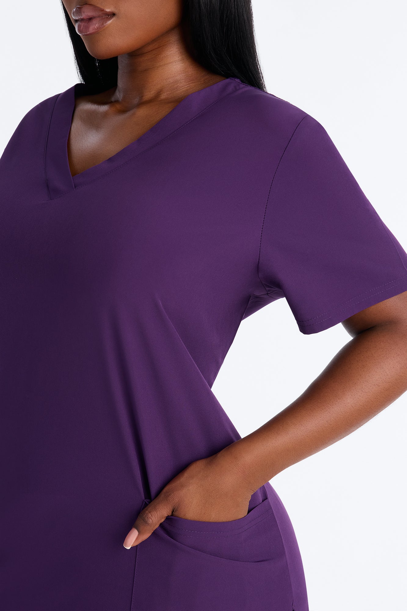 On Call Stretch Uniform Scrub Set - Eggplant