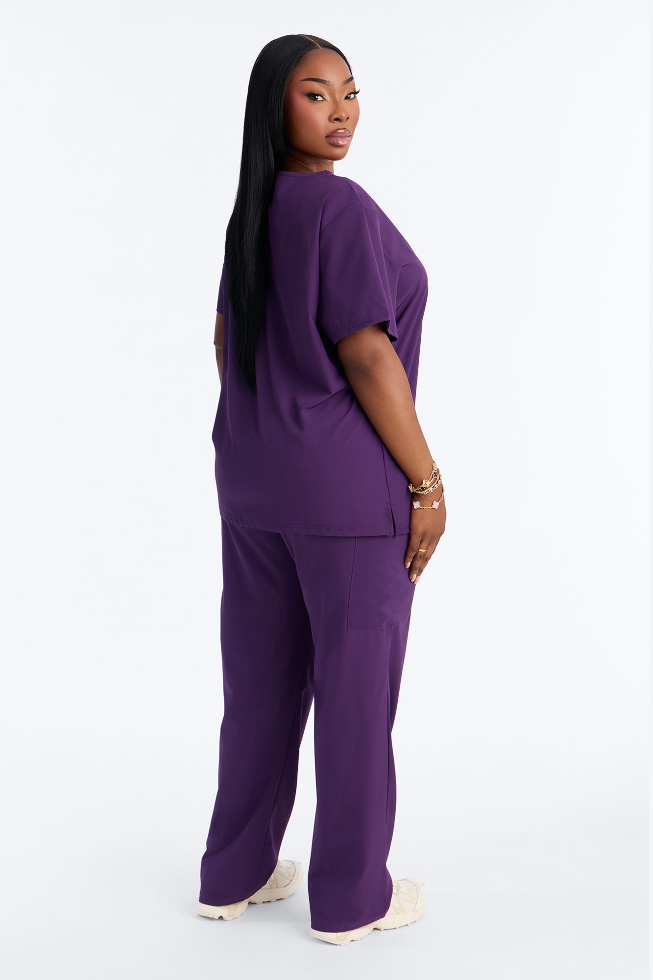 On Call Stretch Uniform Scrub Set - Eggplant