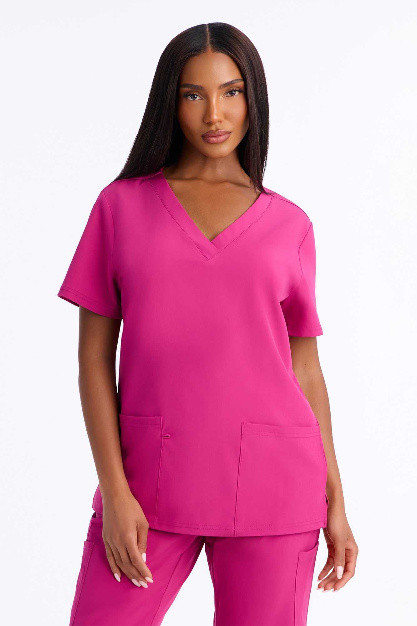 On Call Stretch Uniform Scrub Set - Raspberry