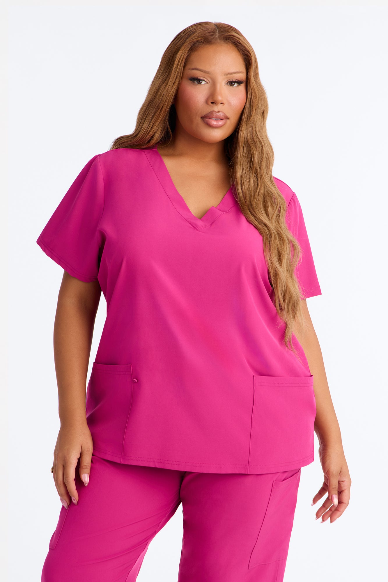 On Call Stretch Uniform Scrub Set - Raspberry