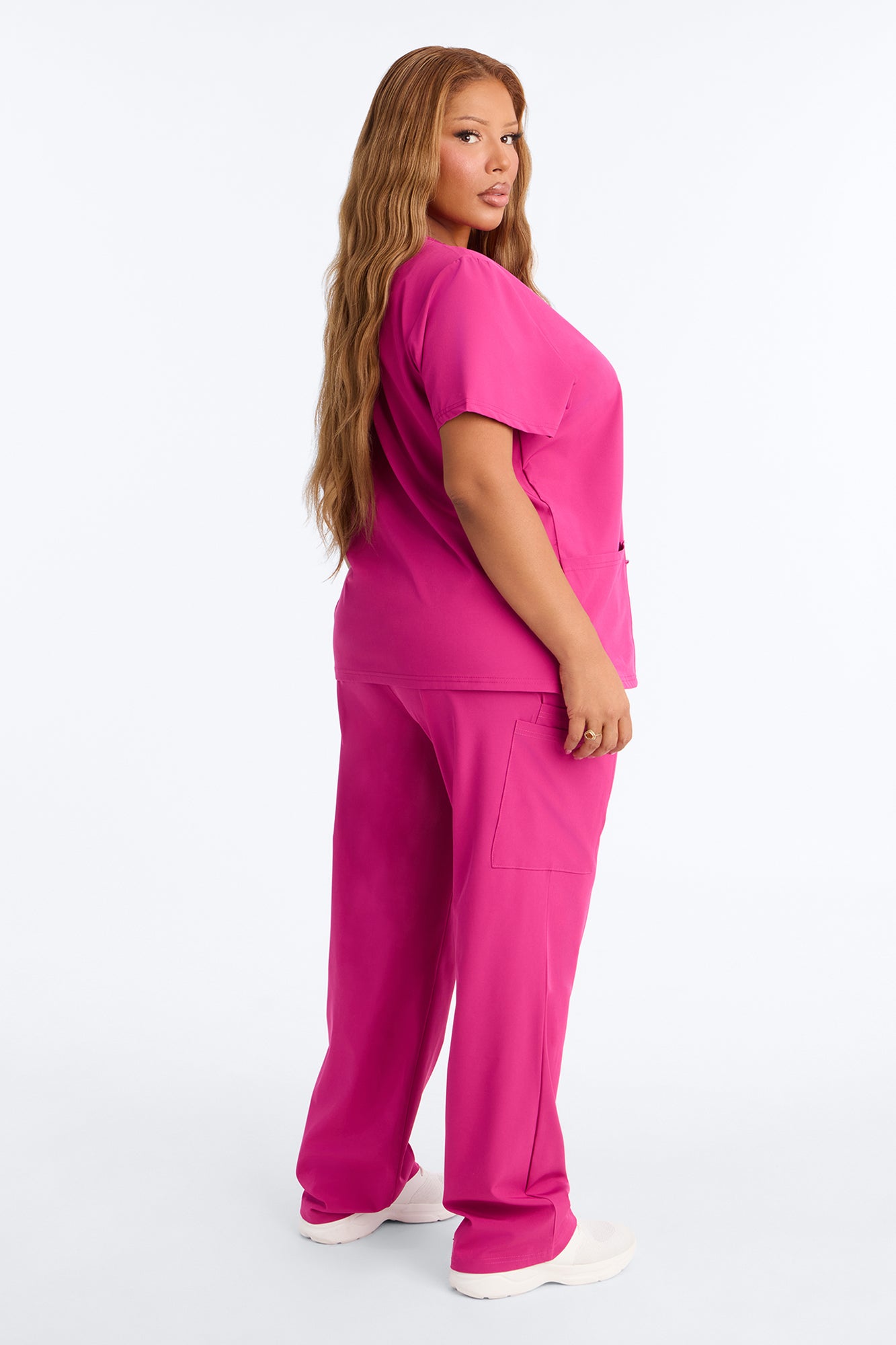 On Call Stretch Uniform Scrub Set - Raspberry