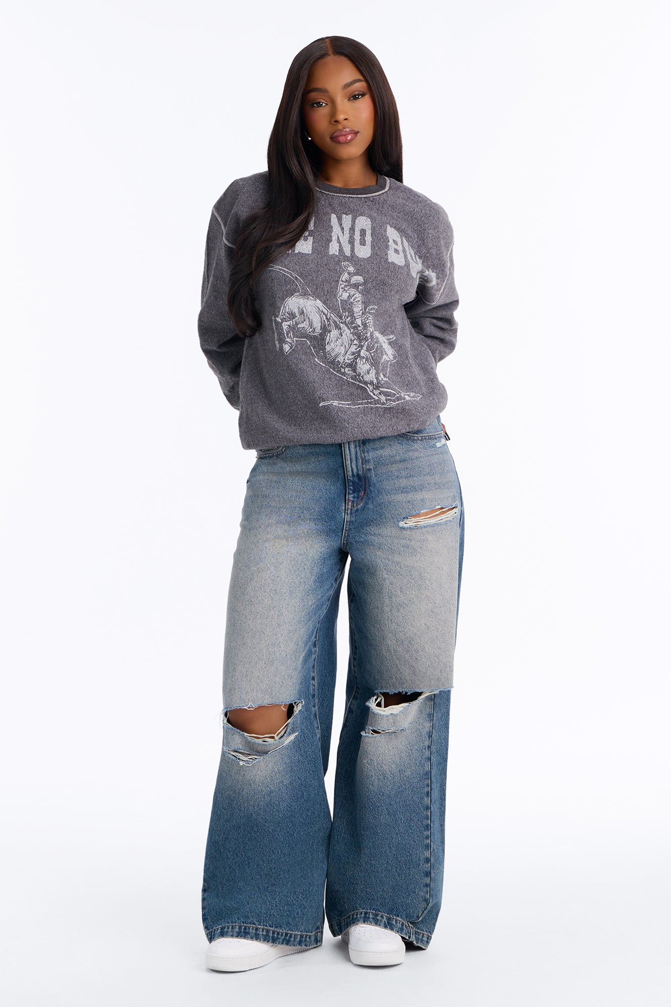 Take No Bull Reverse Fleece Sweatshirt - Black Wash