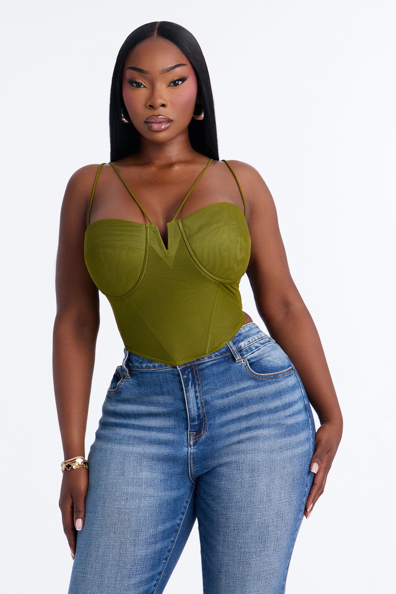 Sara Corset Top - Olive