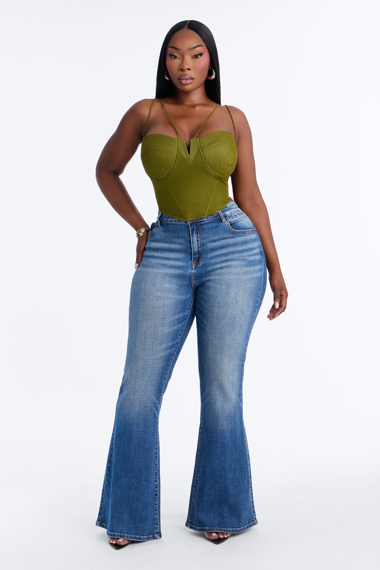 Sara Corset Top - Olive
