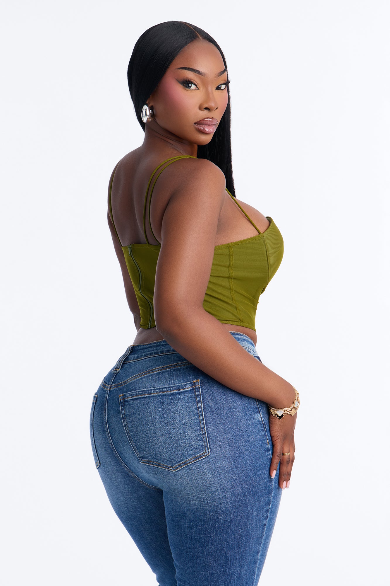 Sara Corset Top - Olive