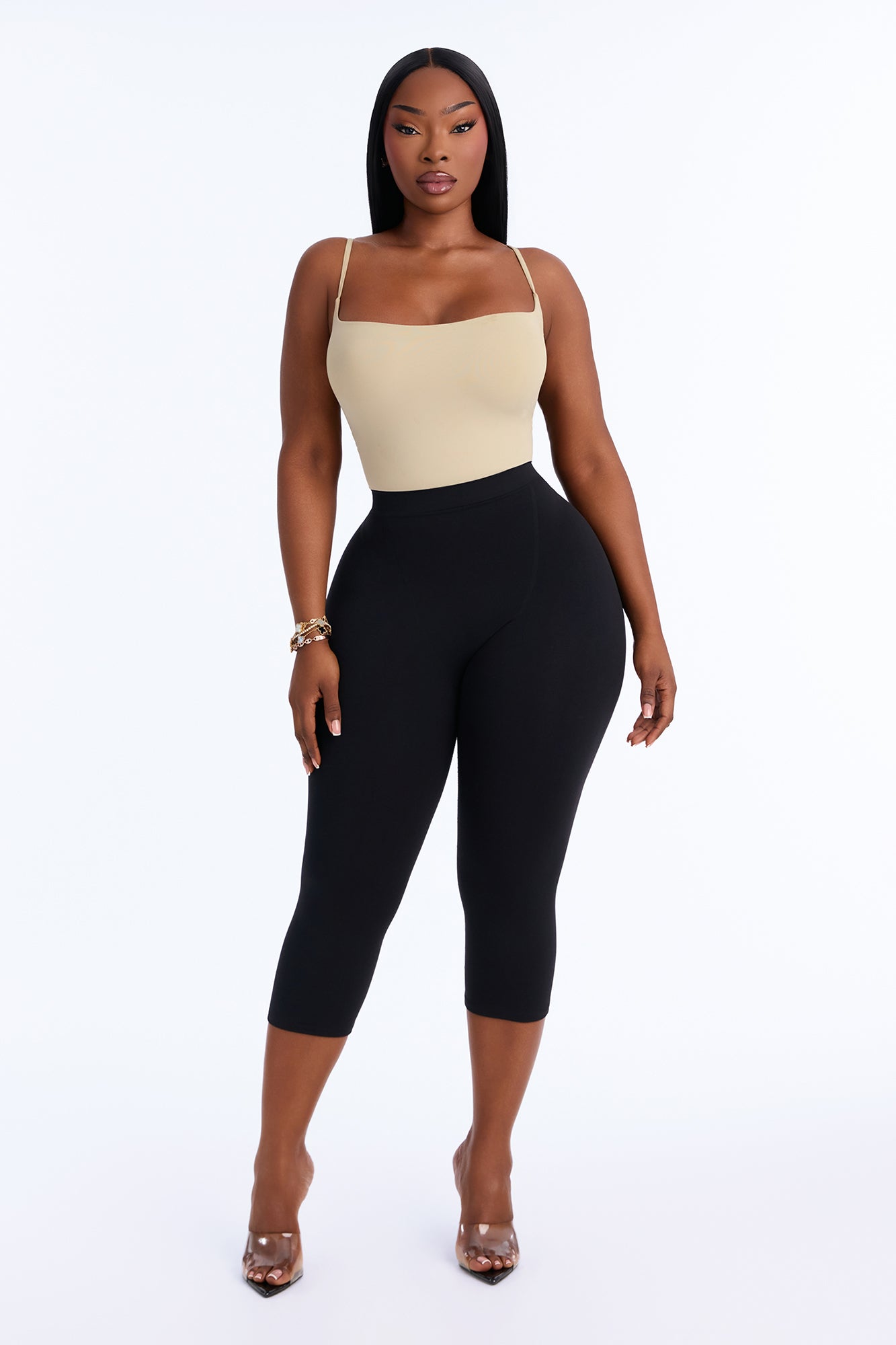 Second Skin Double Lined Square Neck Cami Bodysuit - Stone