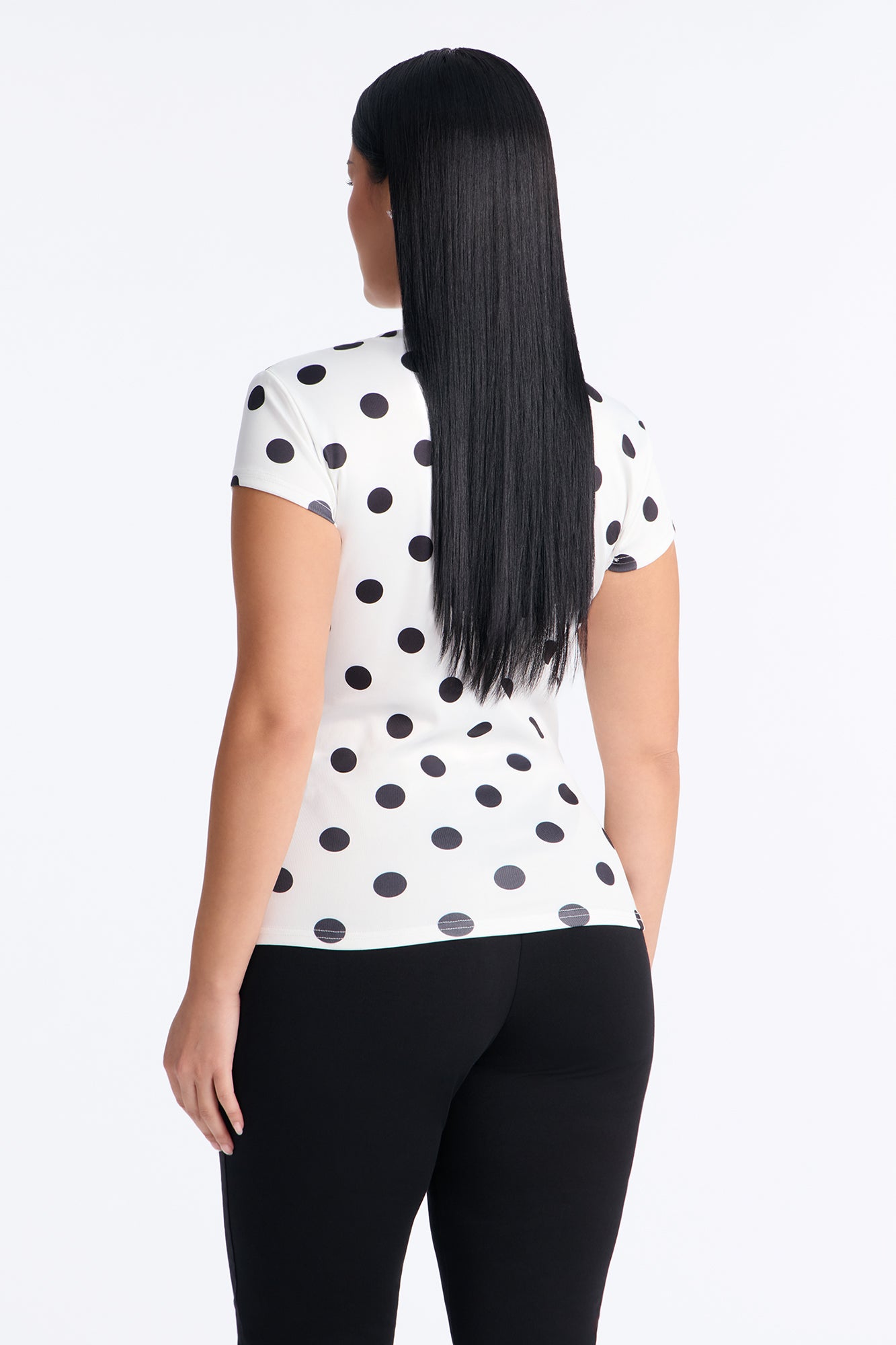 Jadore Moment Polka Dot Baby Tee - White