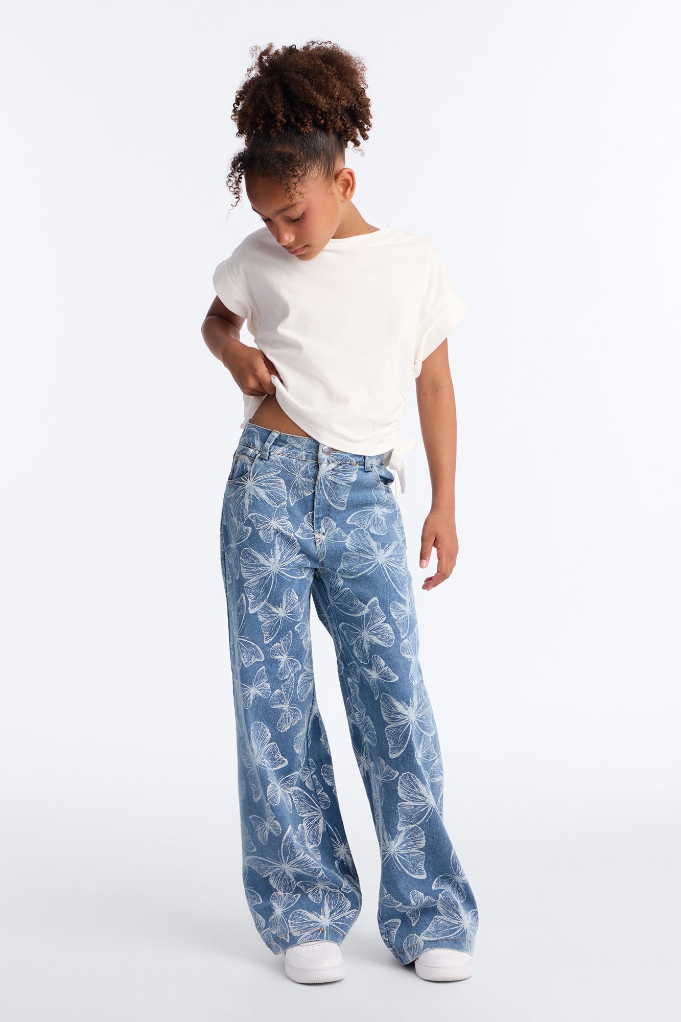 Mini Fly Away Printed Jeans - Dark Wash