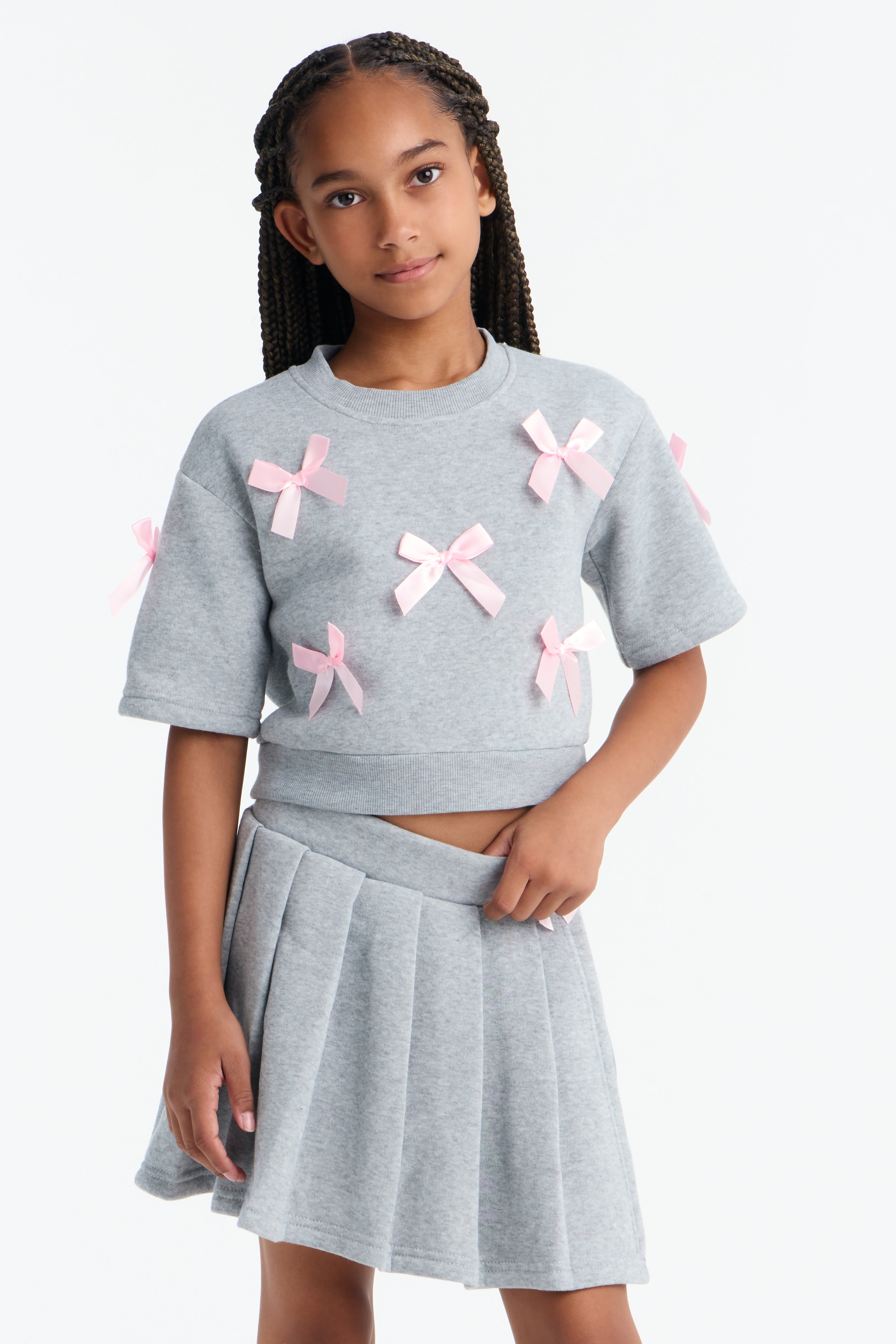 Mini Simply The Prettiest Skort Set - Heather Grey