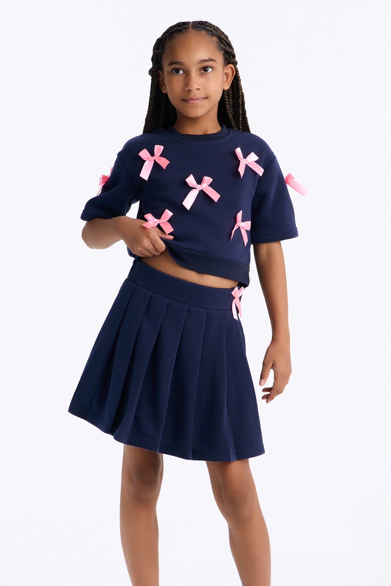 Mini Simply The Prettiest Skort Set - Navy
