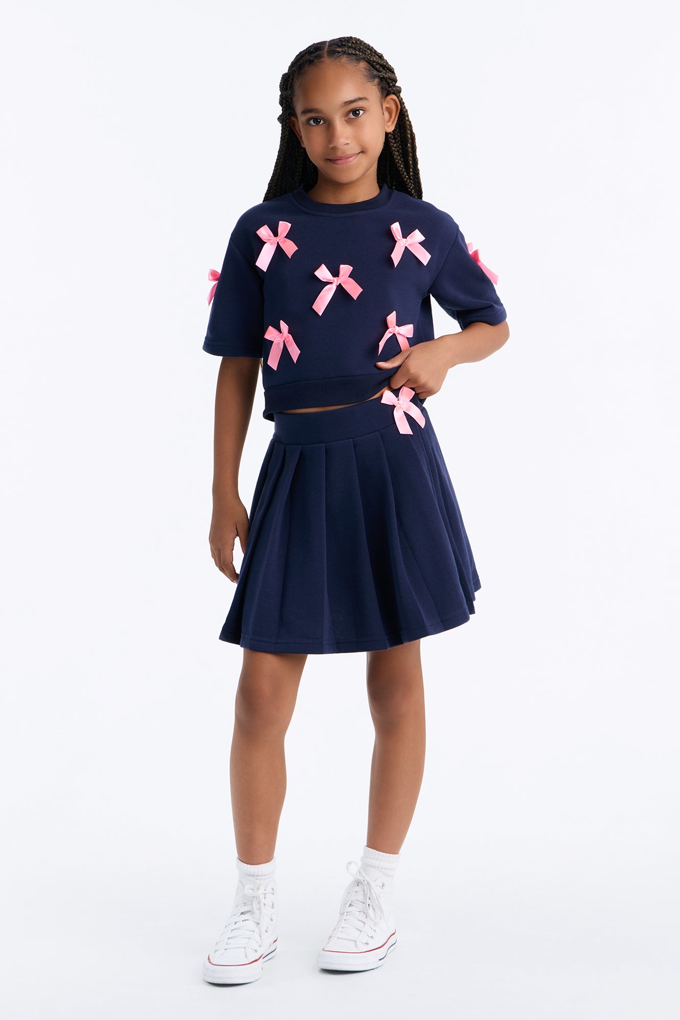 Mini Simply The Prettiest Skort Set - Navy