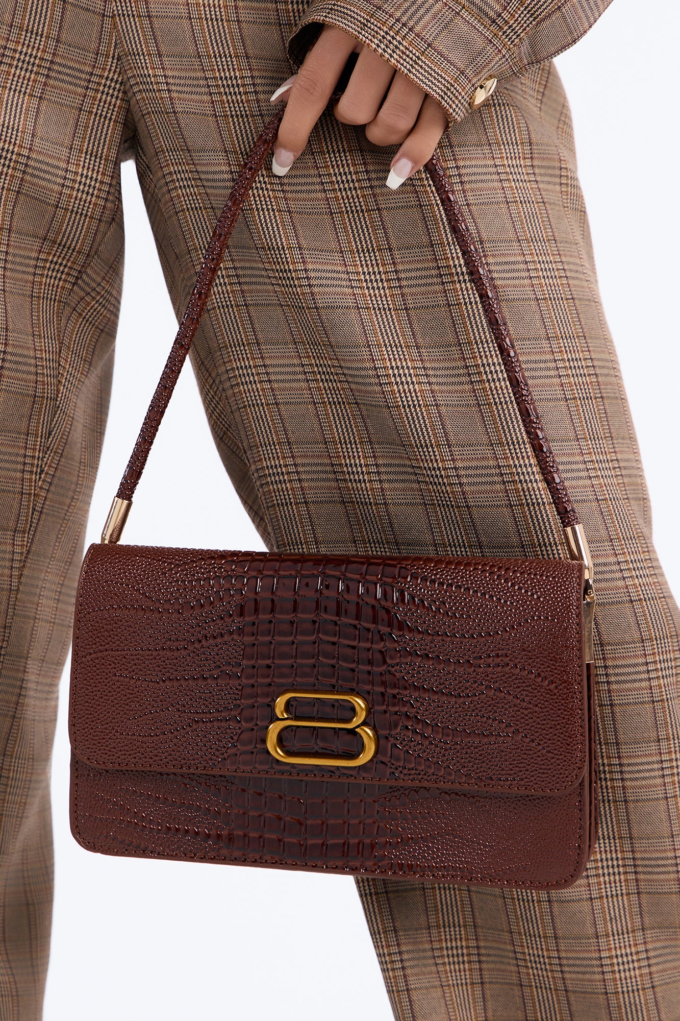 Croc Chic Handbag - Chocolate