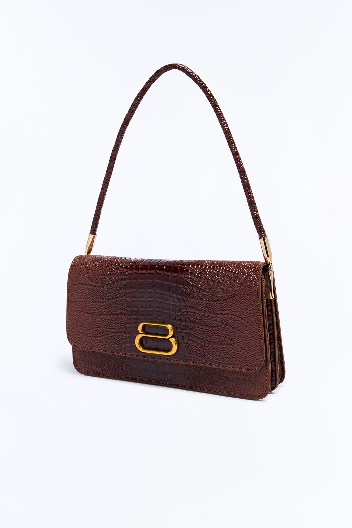 Croc Chic Handbag - Chocolate