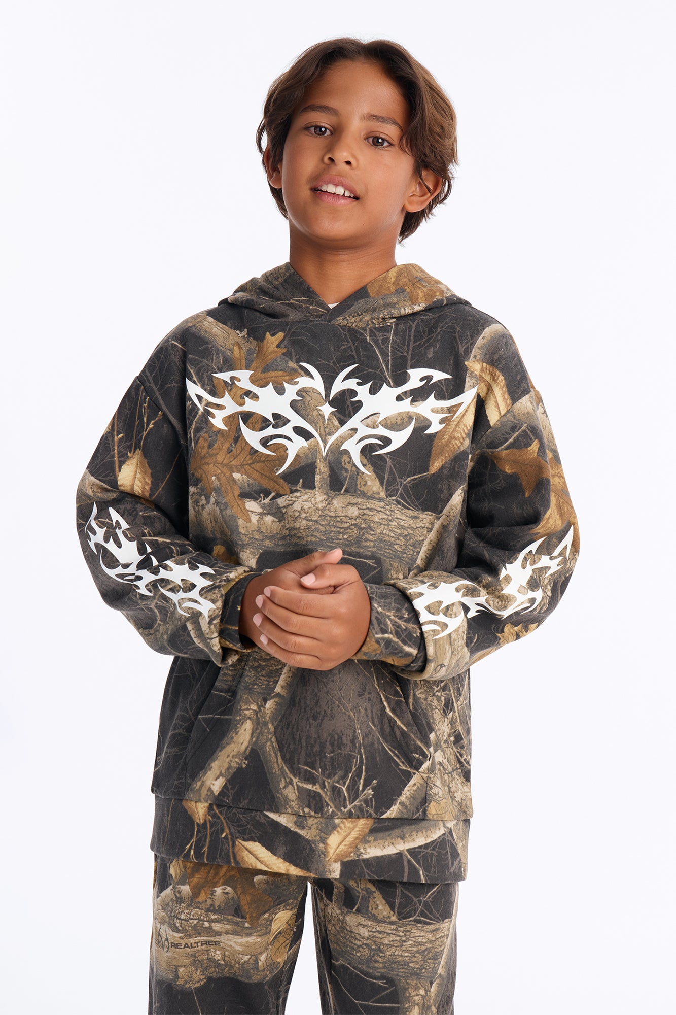 Mini Real Tree Shadow Goth Hoodie - Camouflage