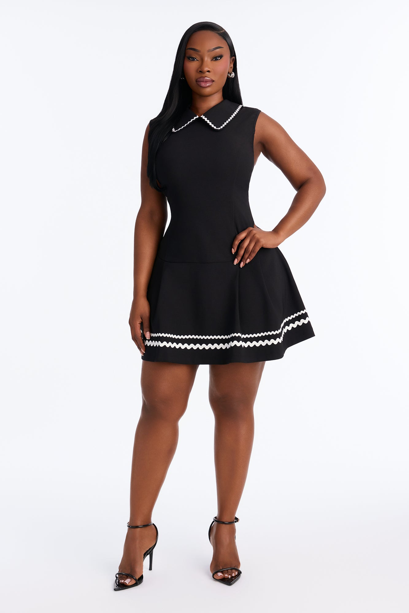 Claudette Pleated Micro Mini Dress - Black