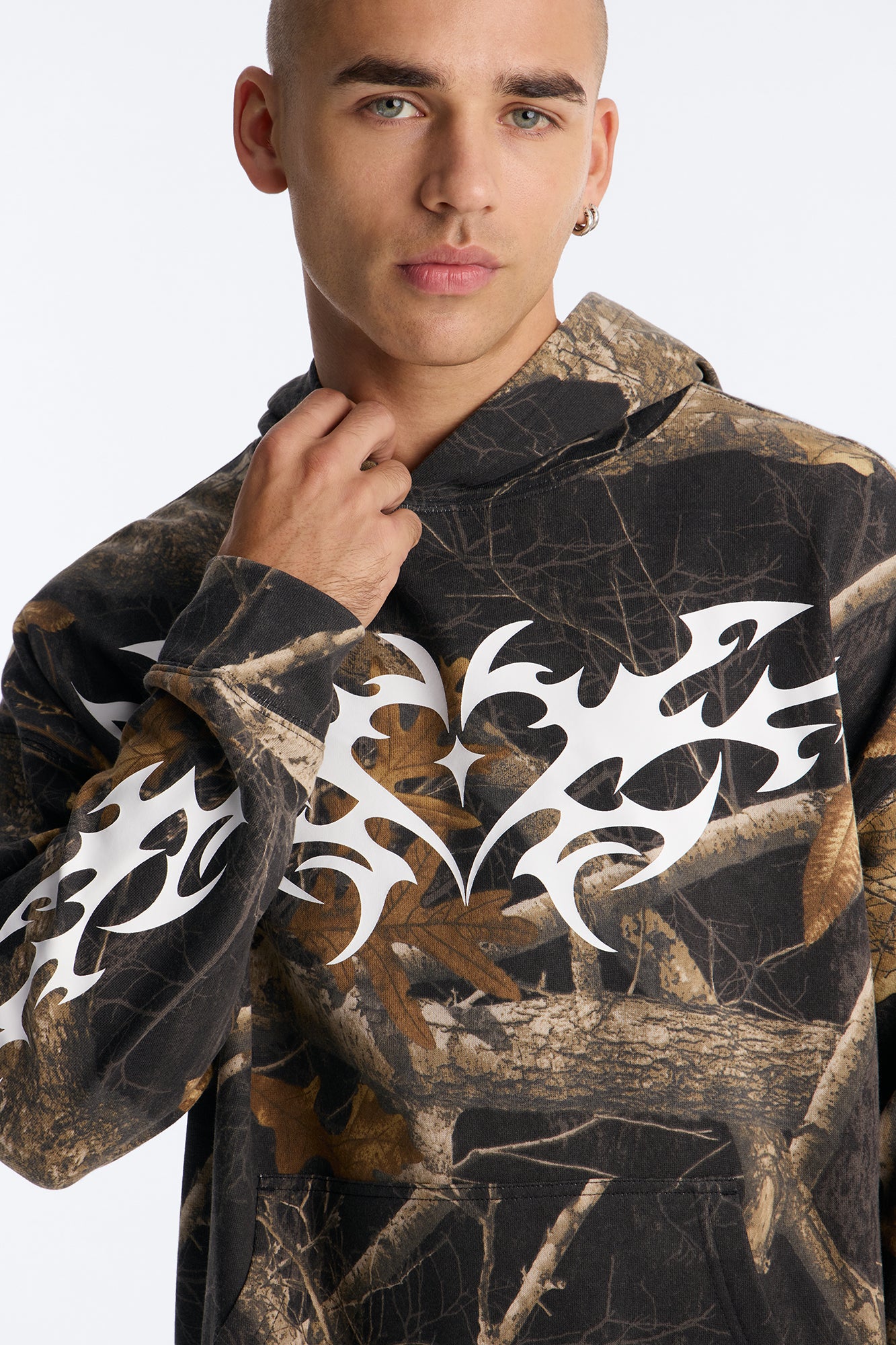 Real Tree Shadow Goth Hoodie - Camouflage