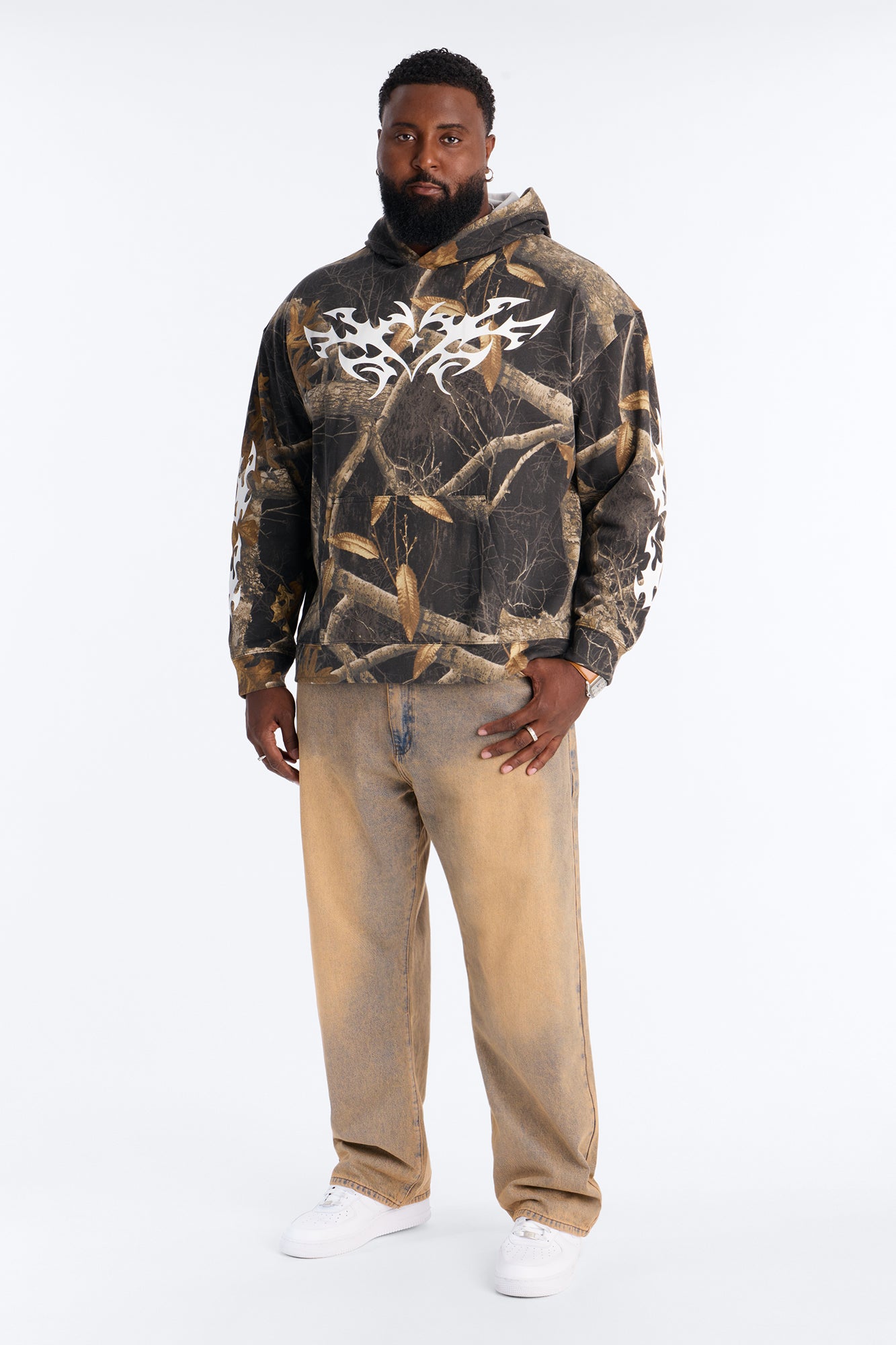 Real Tree Shadow Goth Hoodie - Camouflage