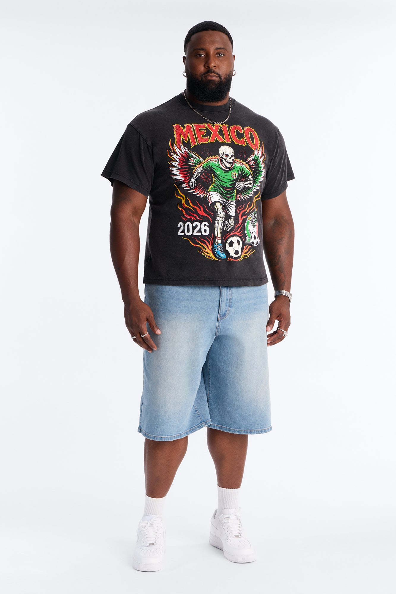 Player Of The Dead Mexico 2026 Vintage Oversized Heavyweight Tee - Black