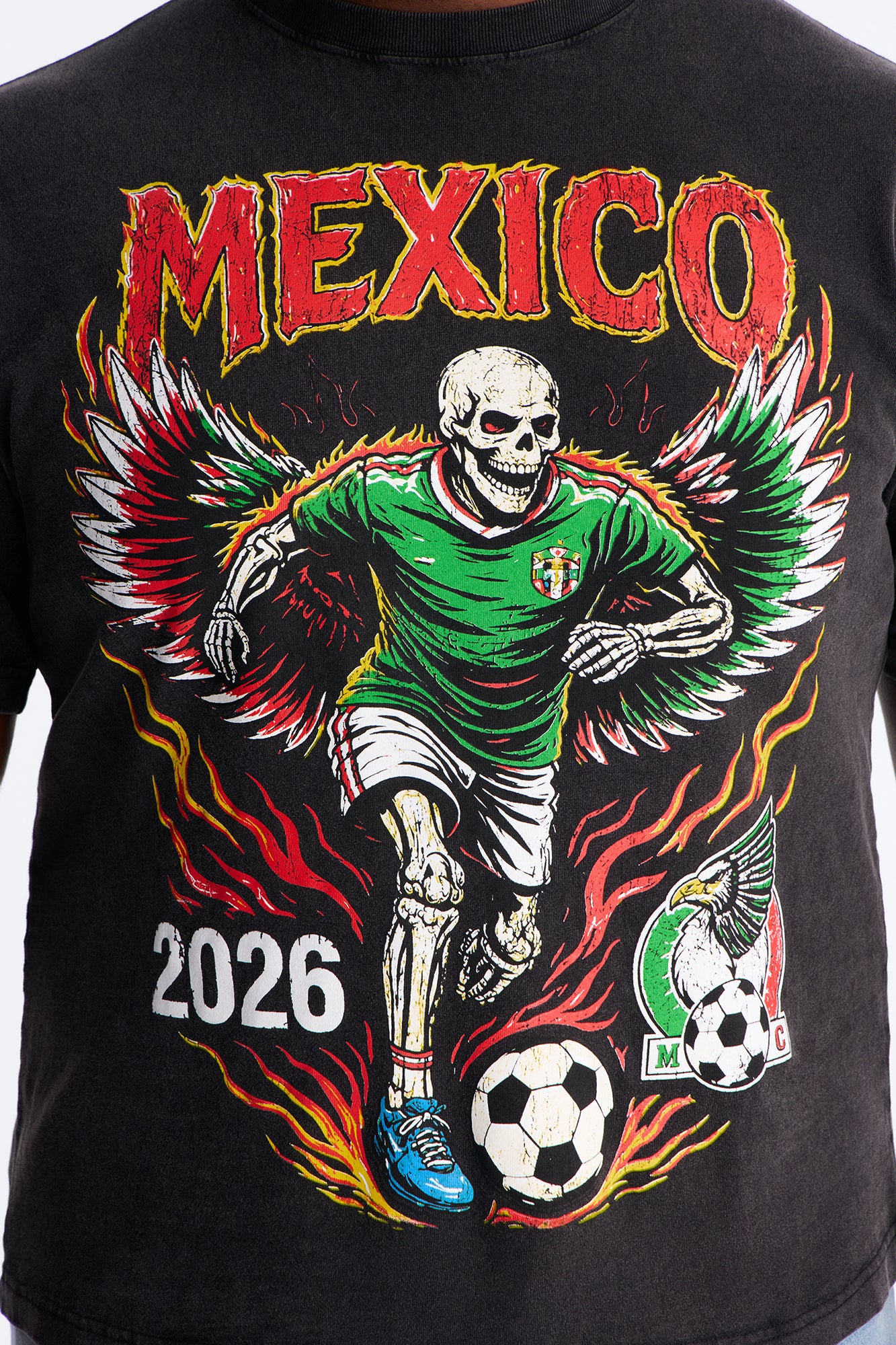 Player Of The Dead Mexico 2026 Vintage Oversized Heavyweight Tee - Black