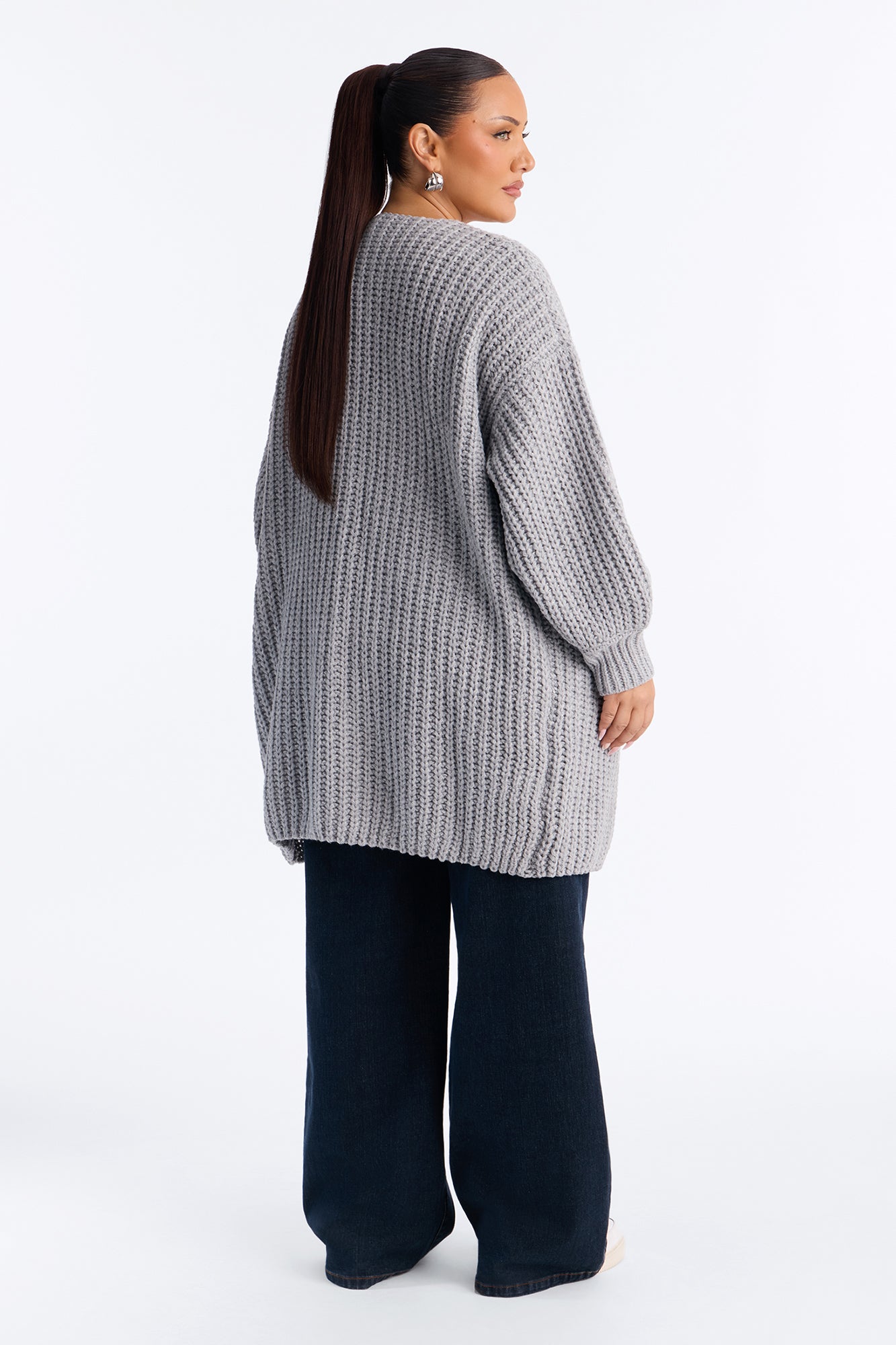 Real Love Open Front Cardigan - Heather Grey