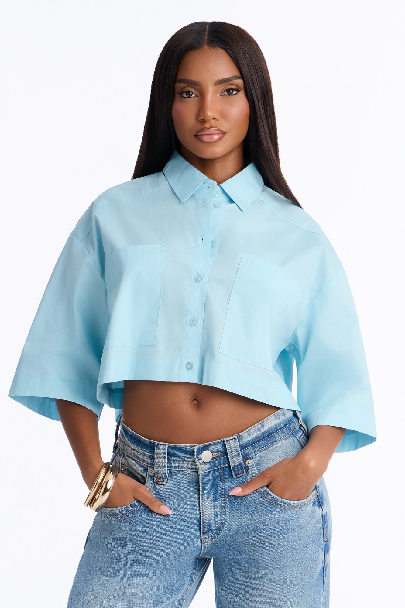 Busy Weekends Poplin Shirt - Light Blue