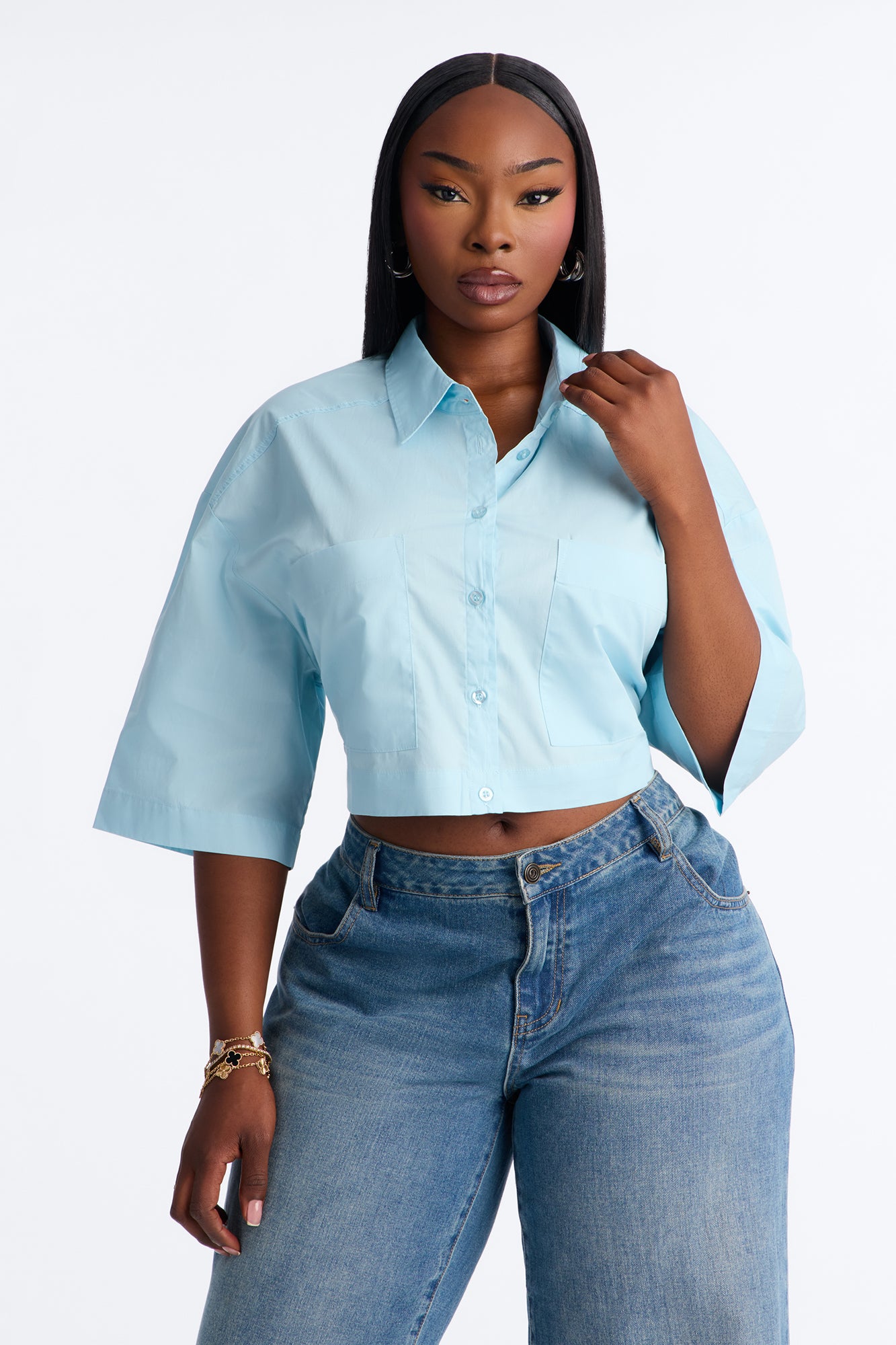 Busy Weekends Poplin Shirt - Light Blue