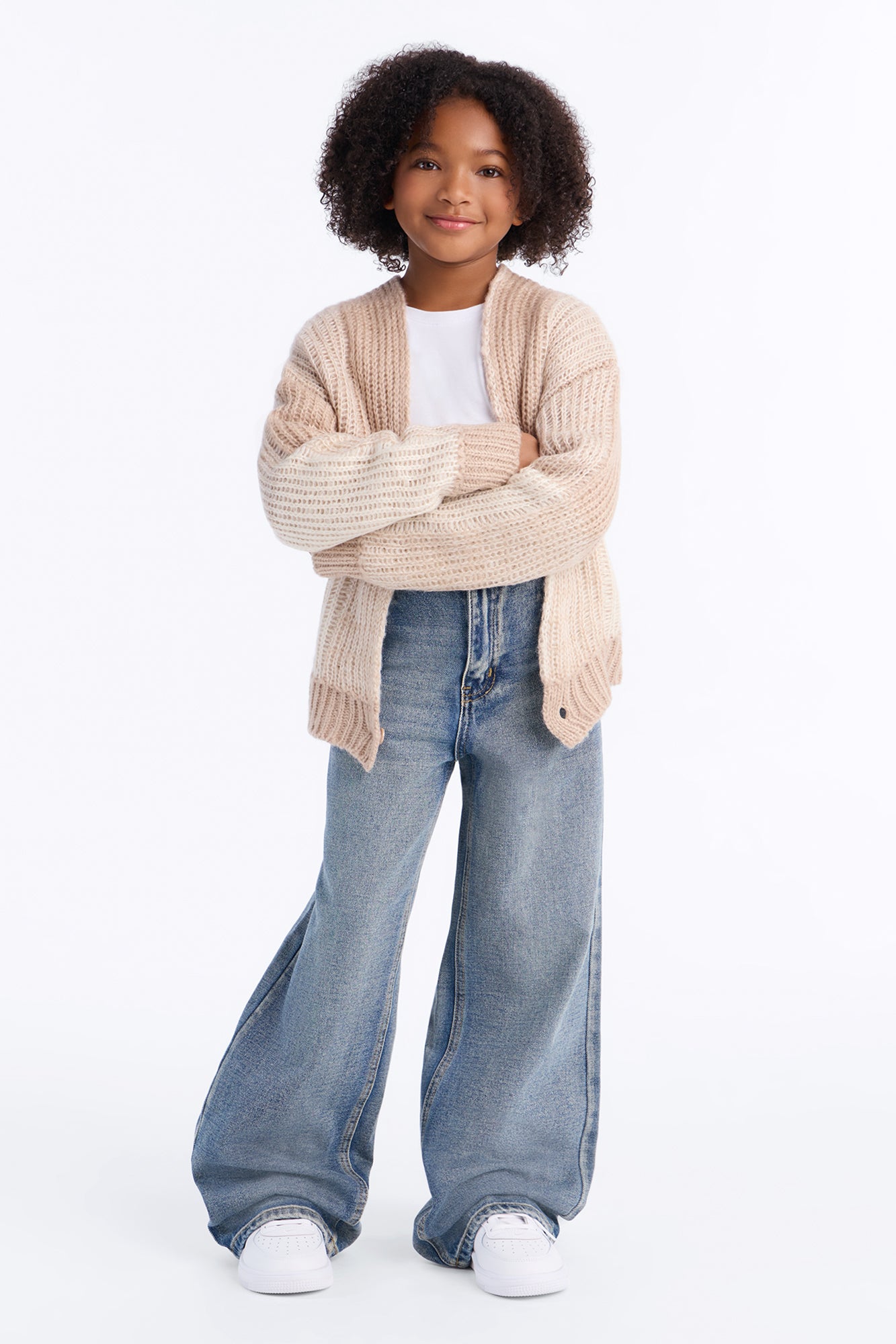 Mini In The City Color Block Cardigan - Cream/combo