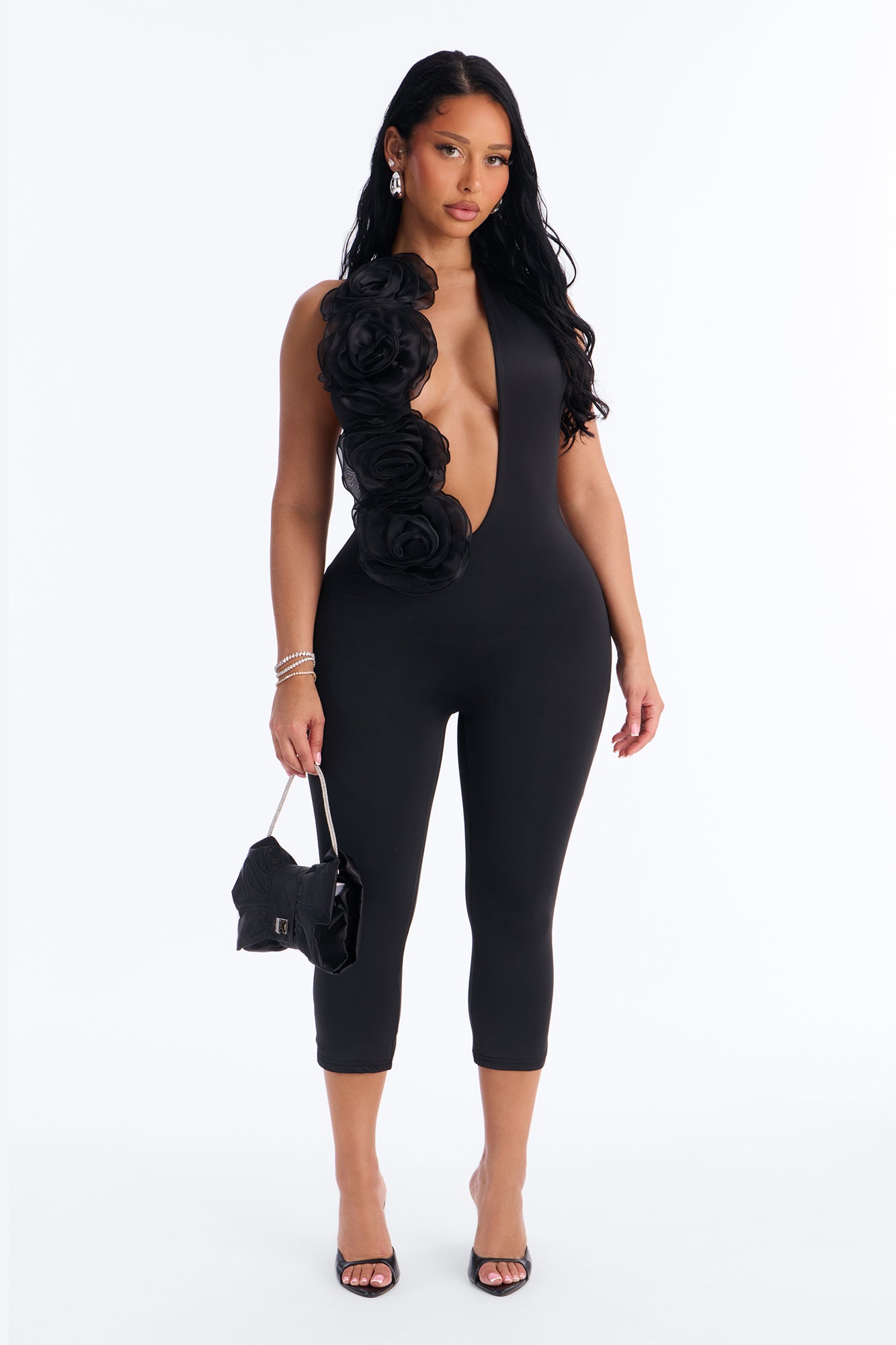 Tango Time Capri Catsuit - Black