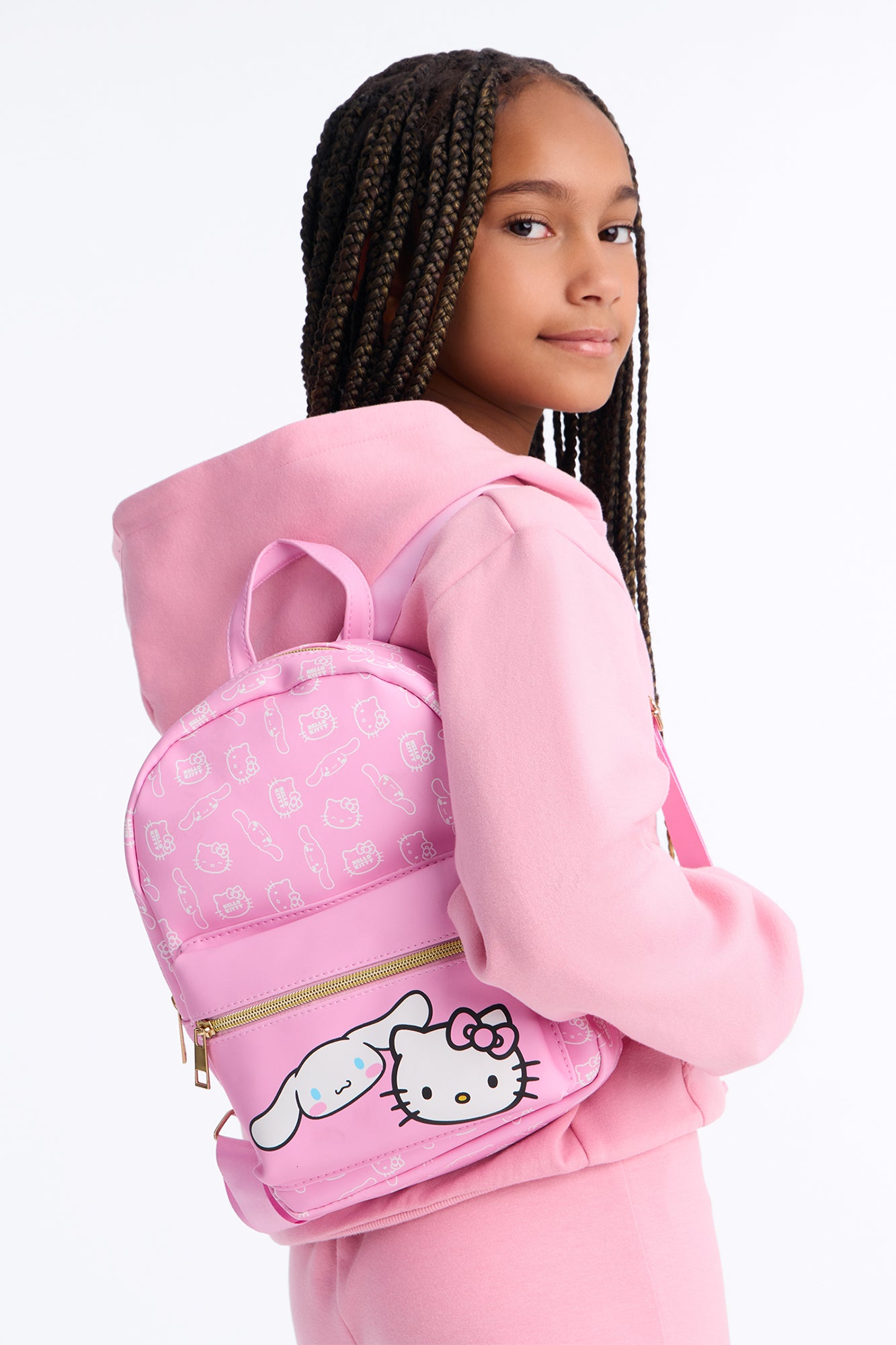 Mini Hello Kitty And Cinnamoroll Backpack - Pink