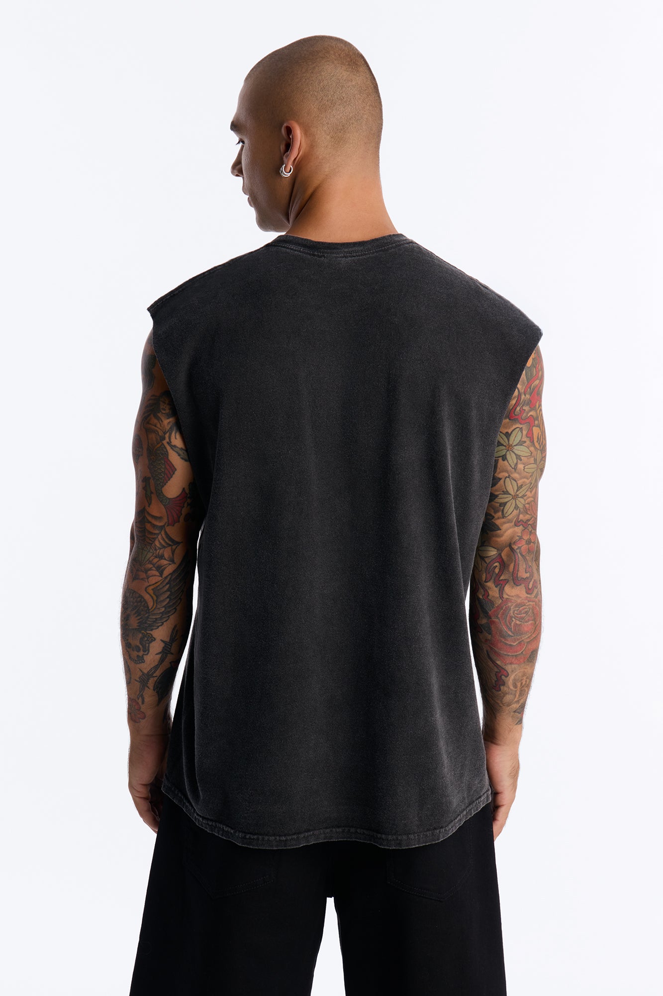 Legendary Vintage Oversized Muscle Tee - Black