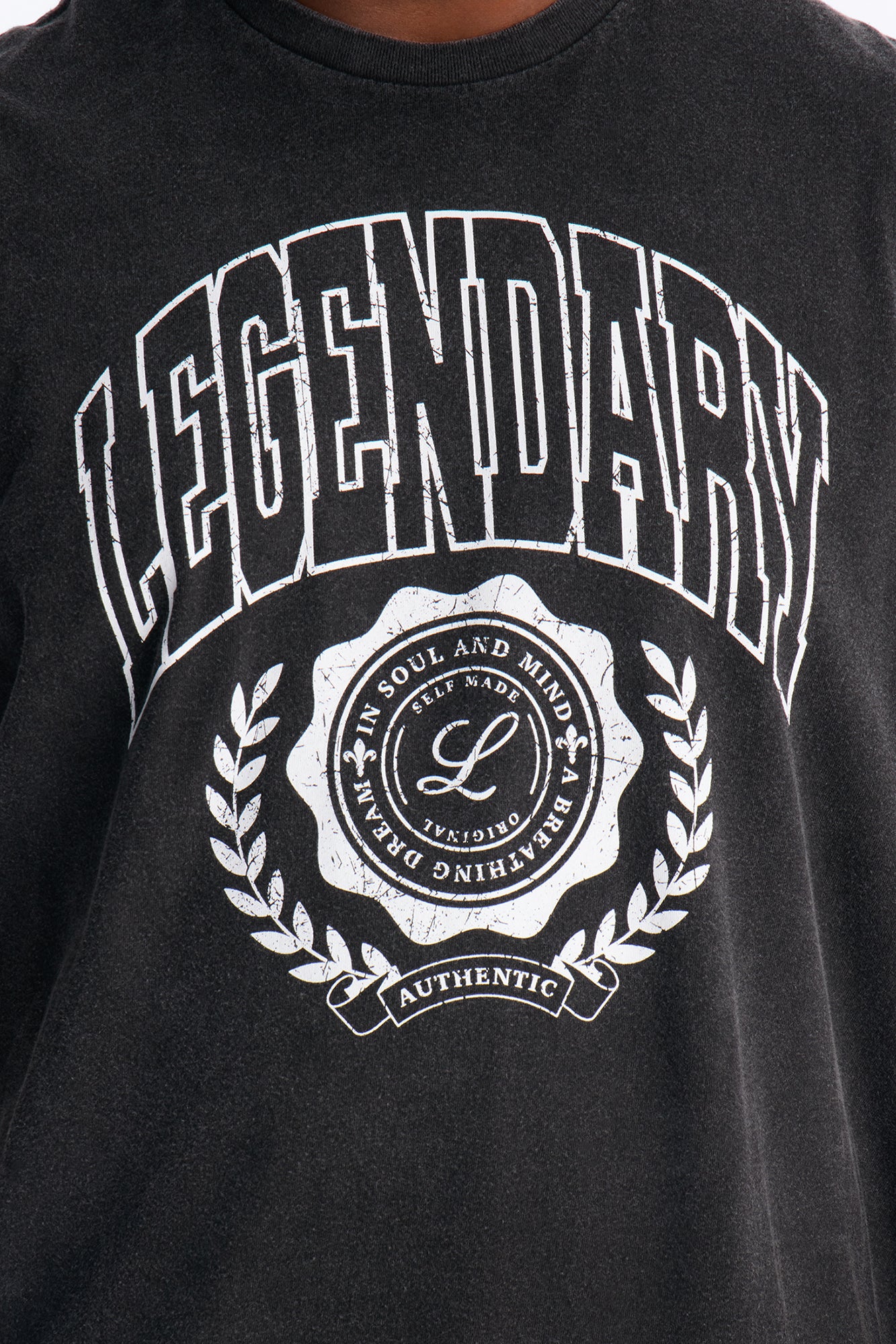 Legendary Vintage Oversized Muscle Tee - Black
