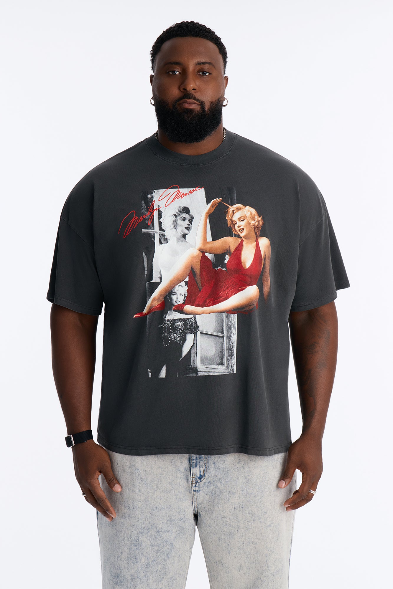 Marilyn Monroe Vintage Boxy Short Sleeve Tee - Black