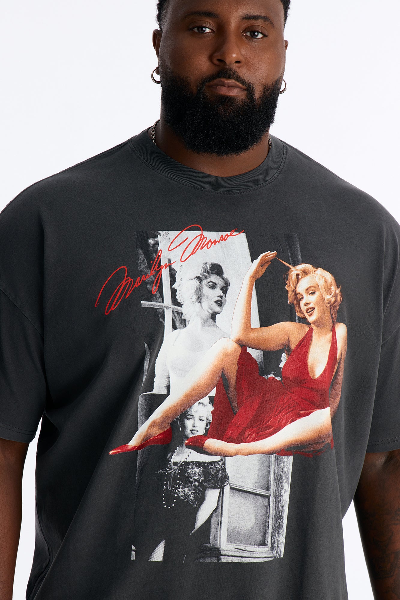 Marilyn Monroe Vintage Boxy Short Sleeve Tee - Black