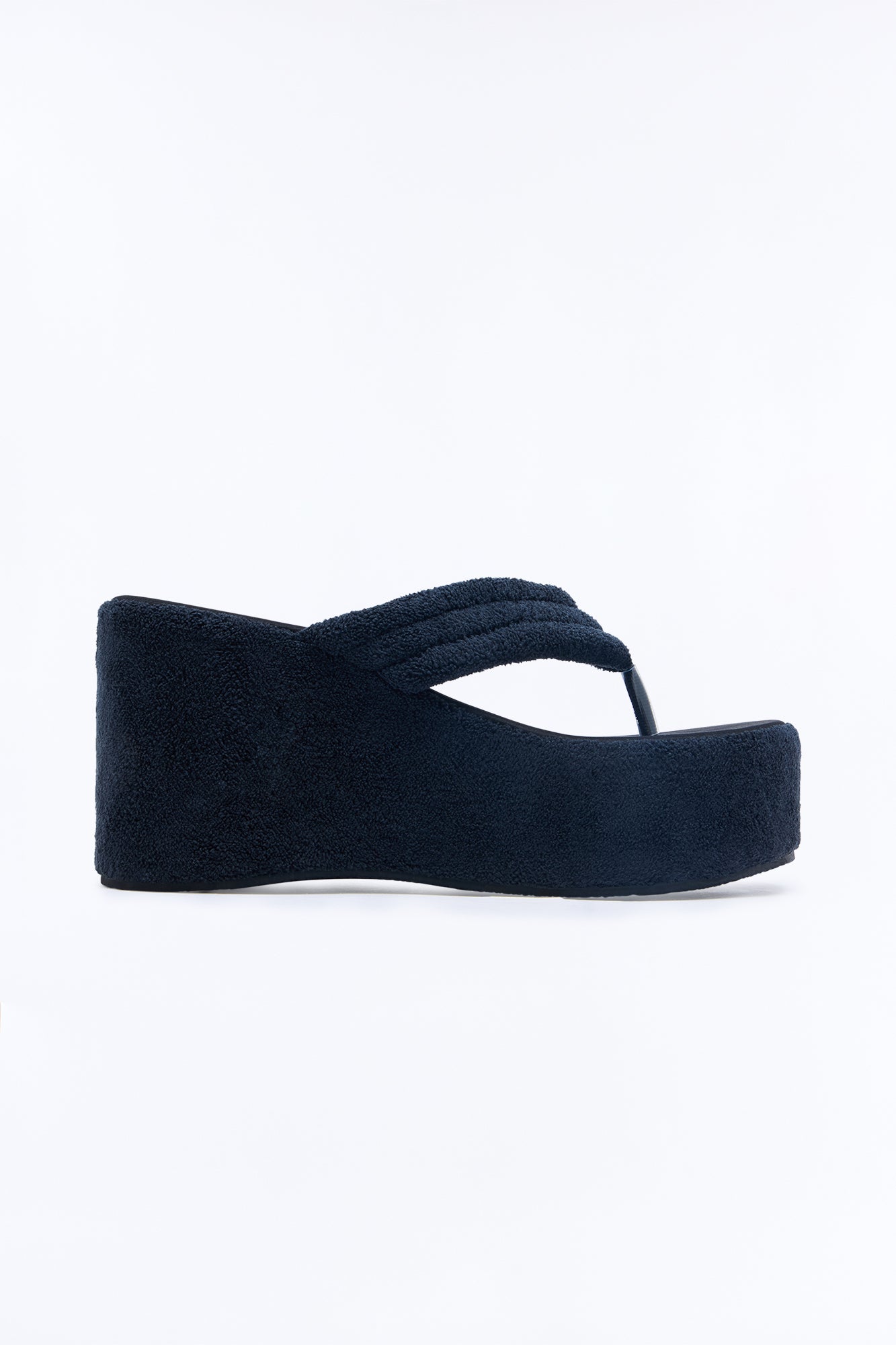 Hot Springs Terry Thong Wedges - Black