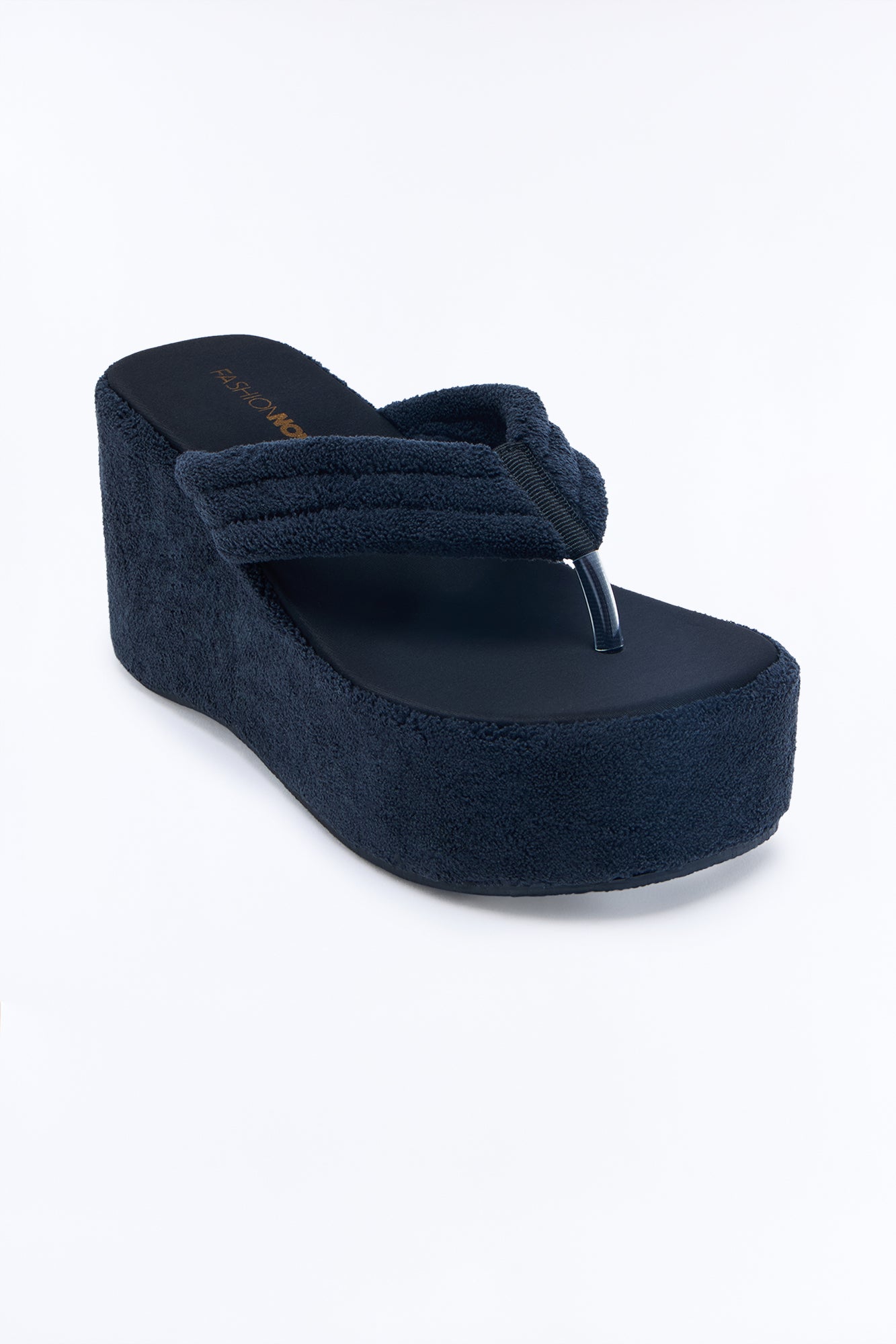 Hot Springs Terry Thong Wedges - Black