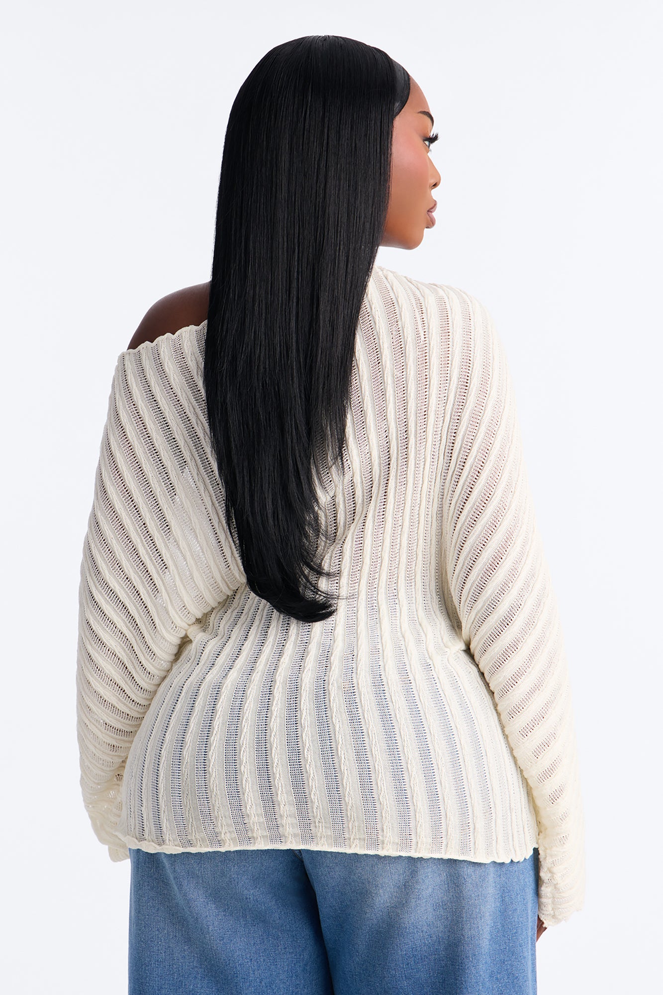 Silent Romance Tie Waist Pullover Sweater - Cream