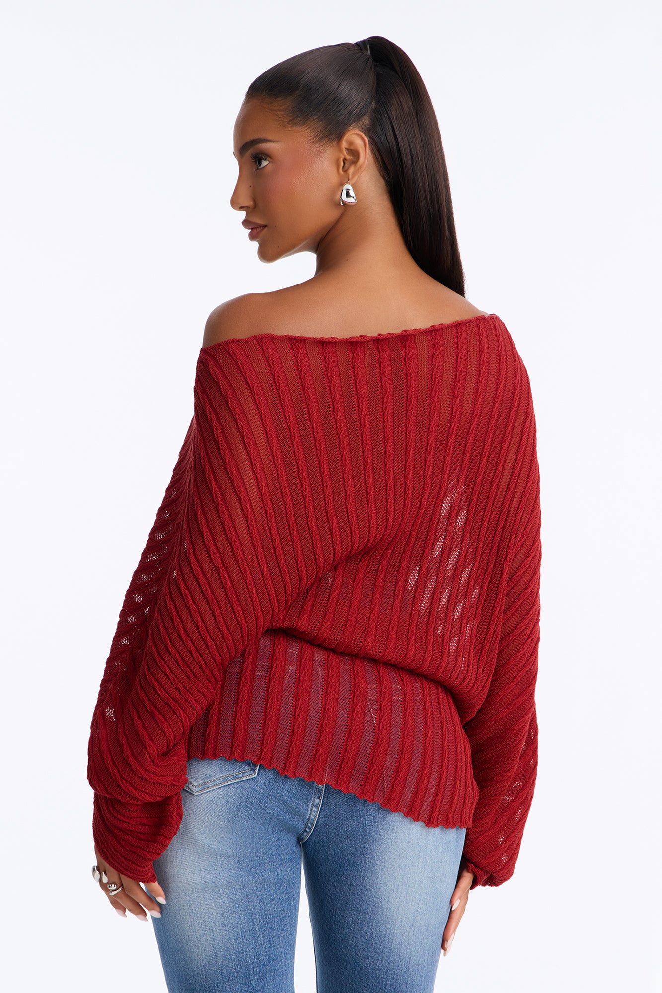 Silent Romance Tie Waist Pullover Sweater - Rust