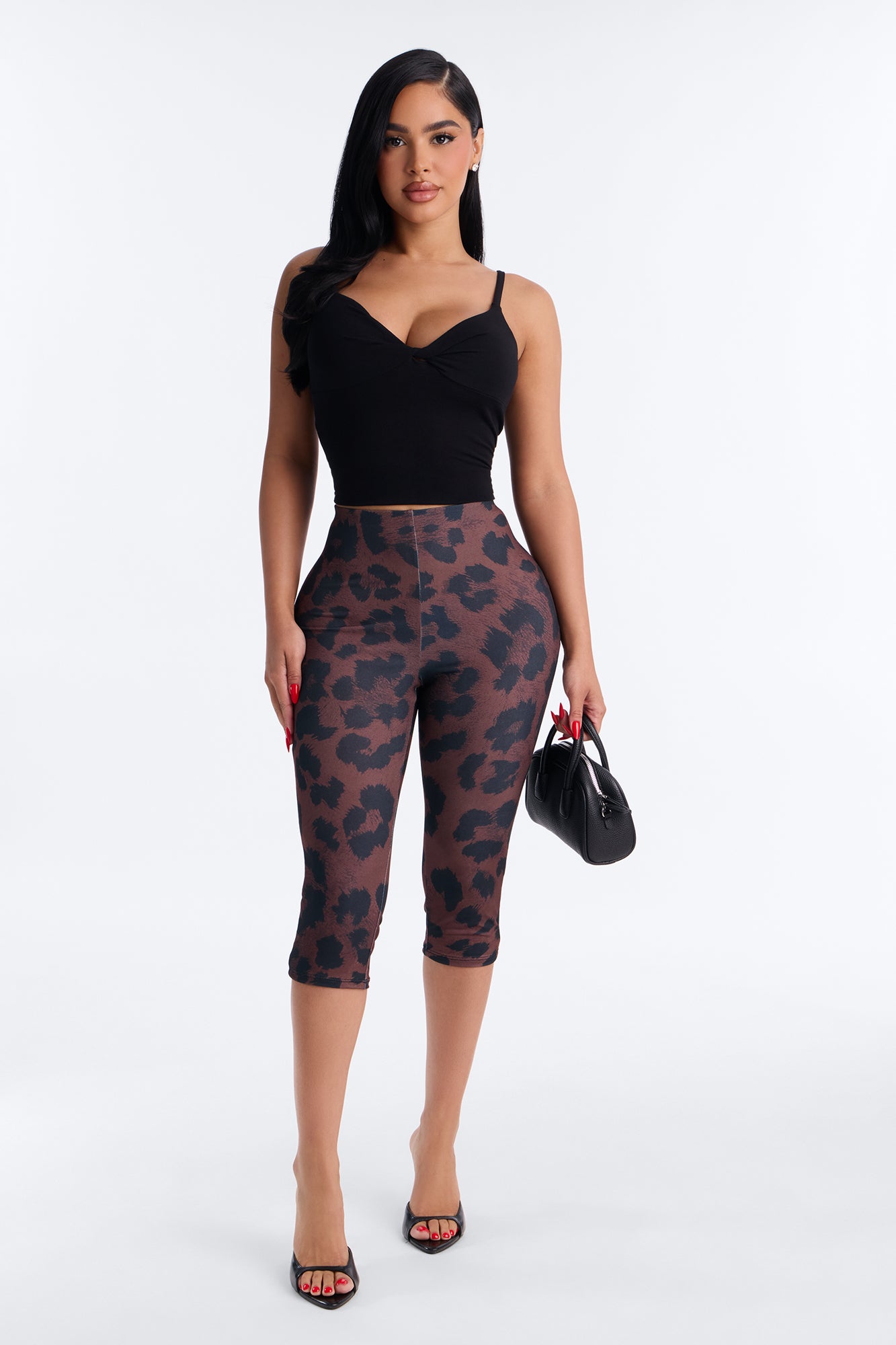 Sweetheart Twisted Bust Cami Top - Black