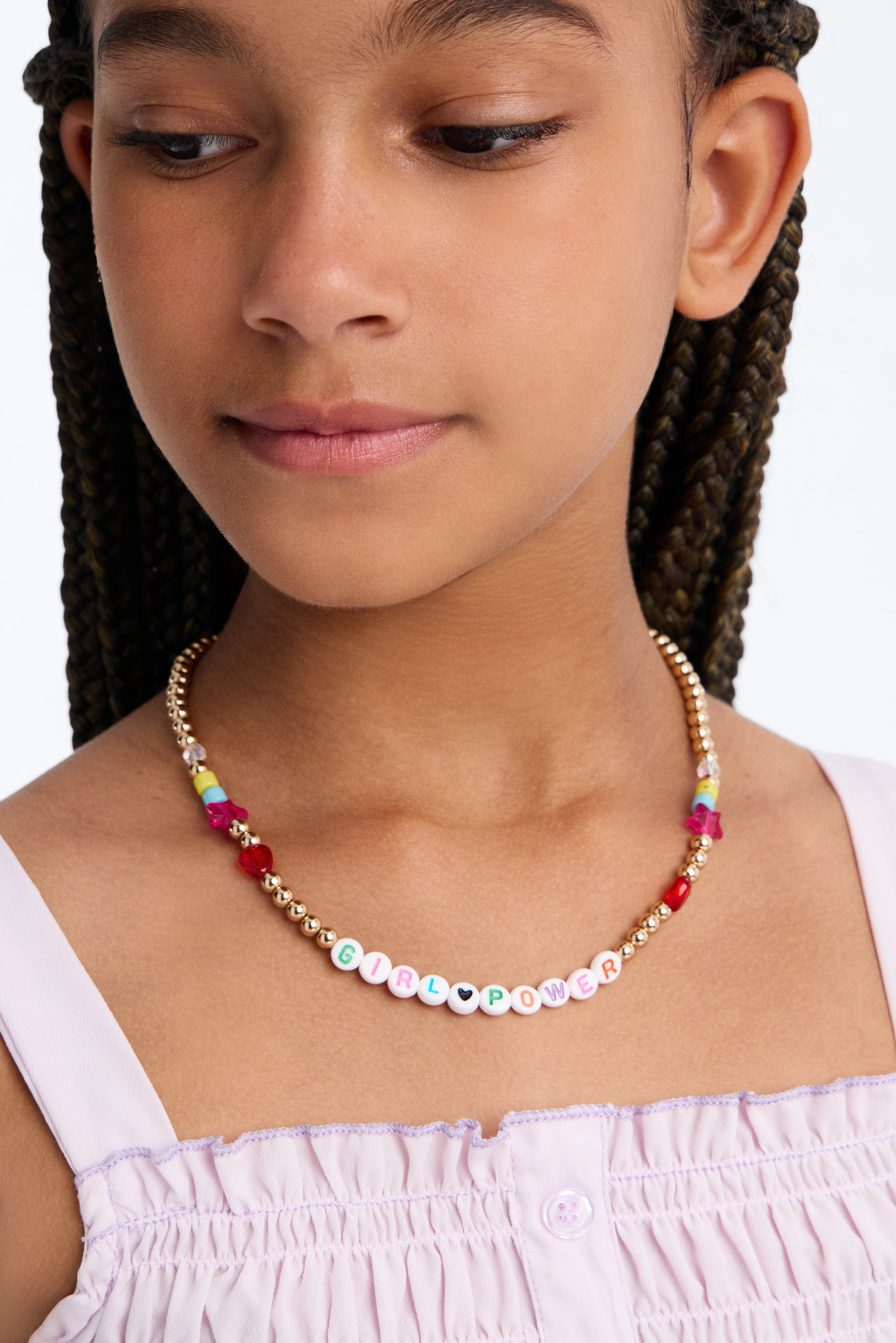 Mini Girl Power Beaded Necklace - Multi Color