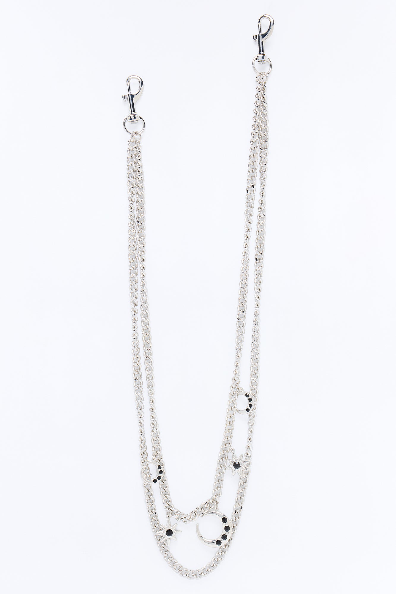 Over The Moon Layered Pant Chain - Silver