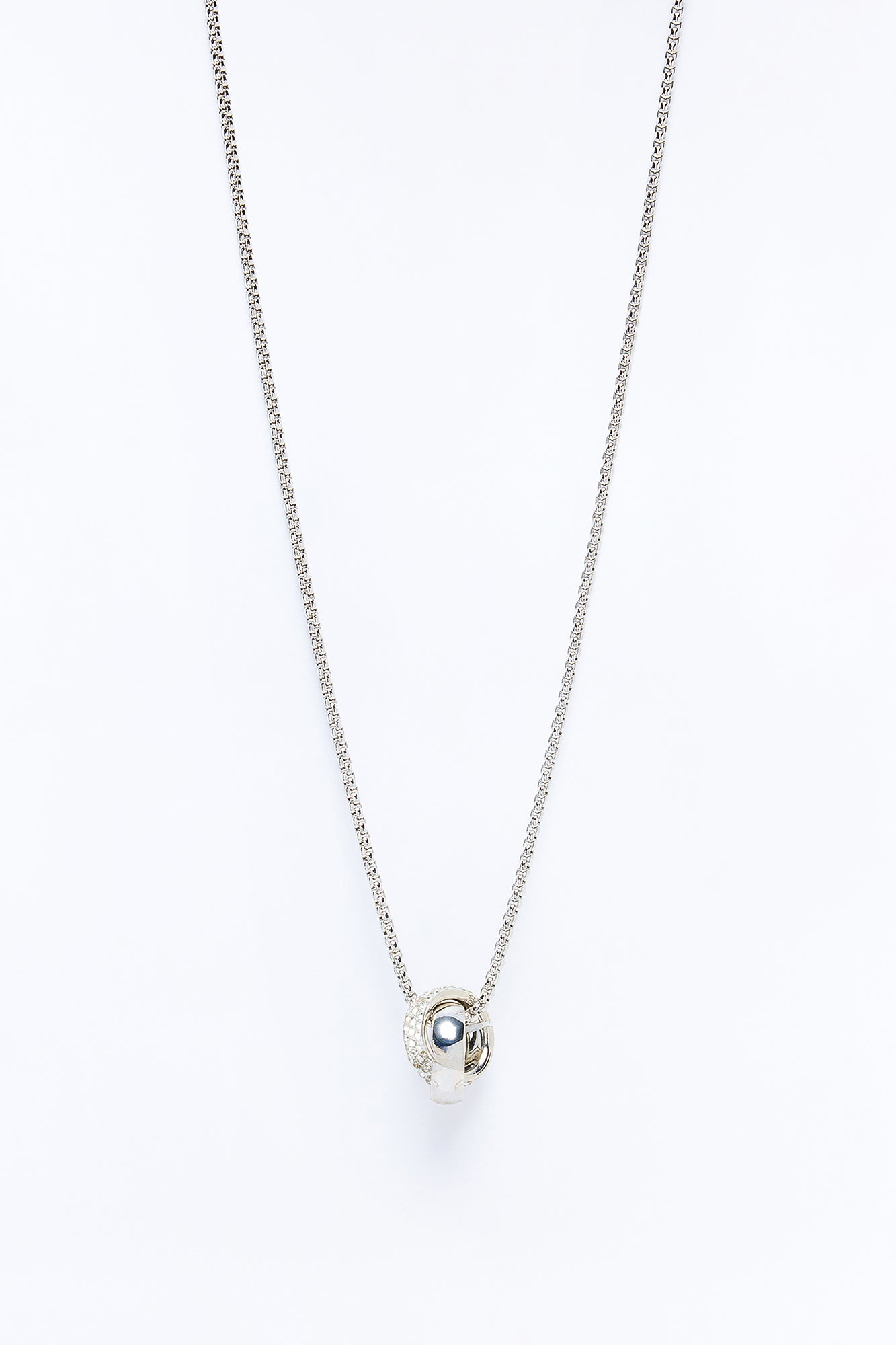 Interlocked Ring Necklace - Silver