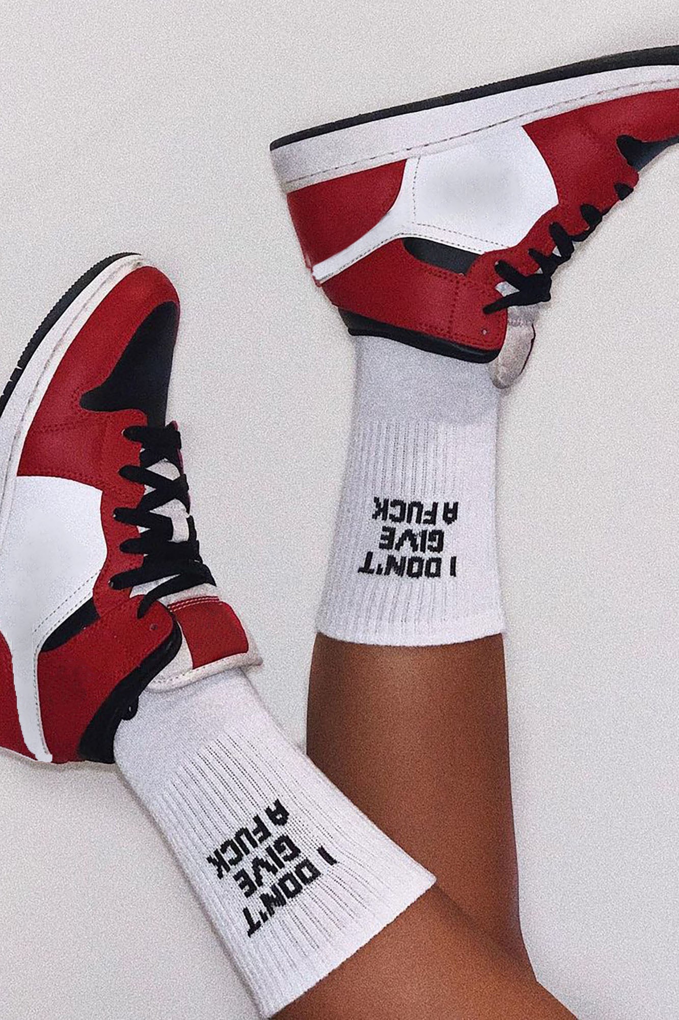 I Don't Give A Fuck Socks - White/Black