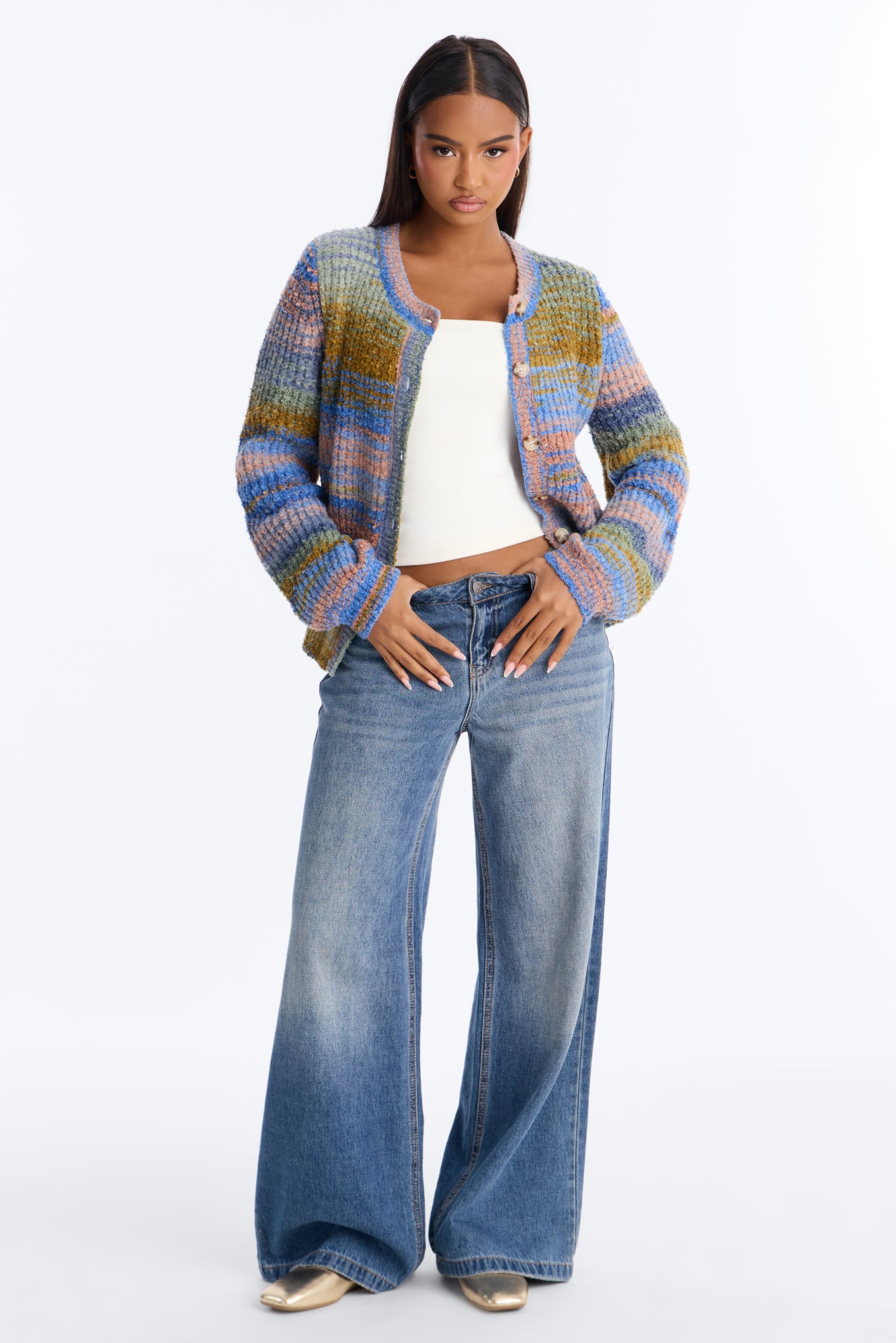 Amber Dusk Multi Stripe Cardigan - Multi Color