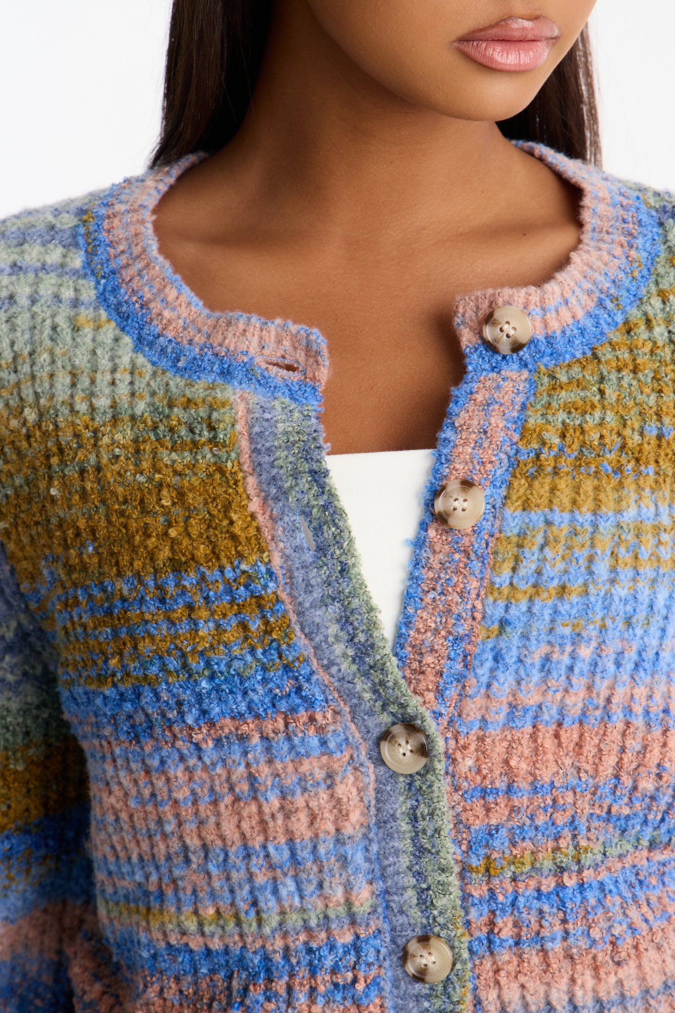 Amber Dusk Multi Stripe Cardigan - Multi Color