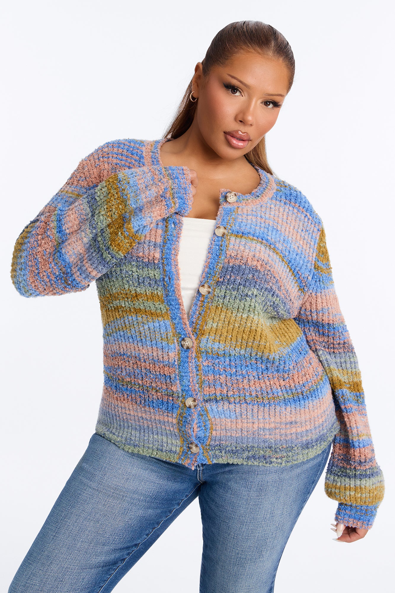 Amber Dusk Multi Stripe Cardigan - Multi Color