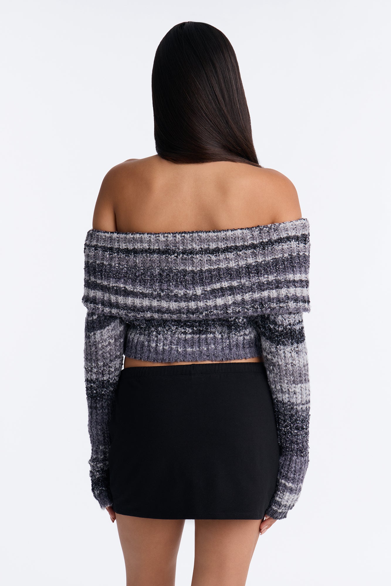 Autumn Leaves Off Shoulder Sweater - Black/combo