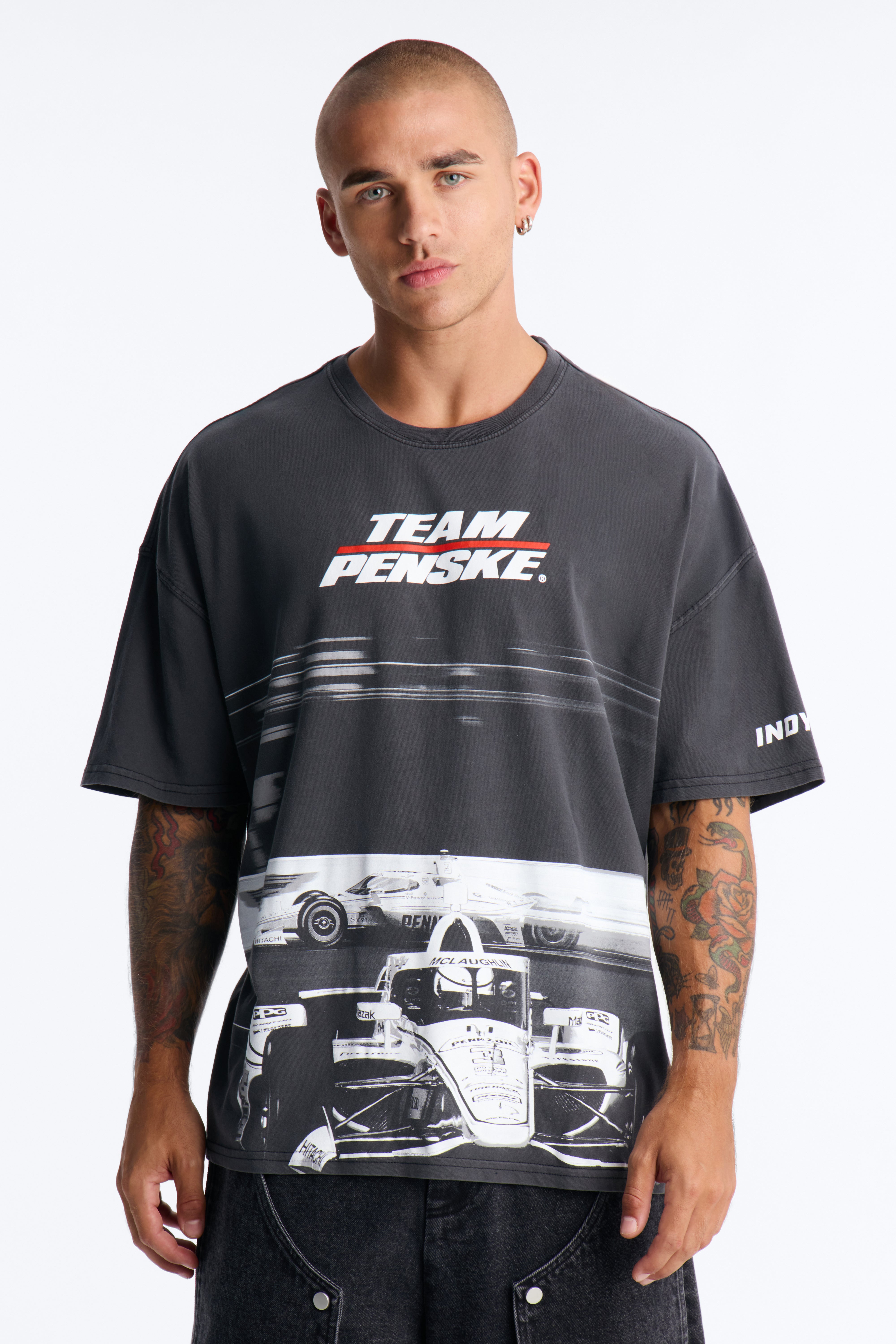 Team Penske Racing Vintage Oversized Short Sleeve Tee - Black