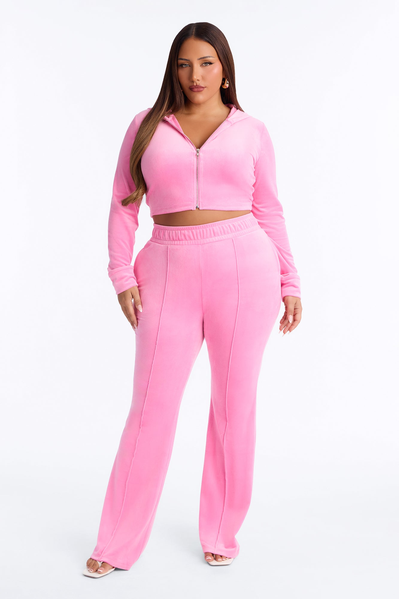 Amelia Velour Pant Set - Pink